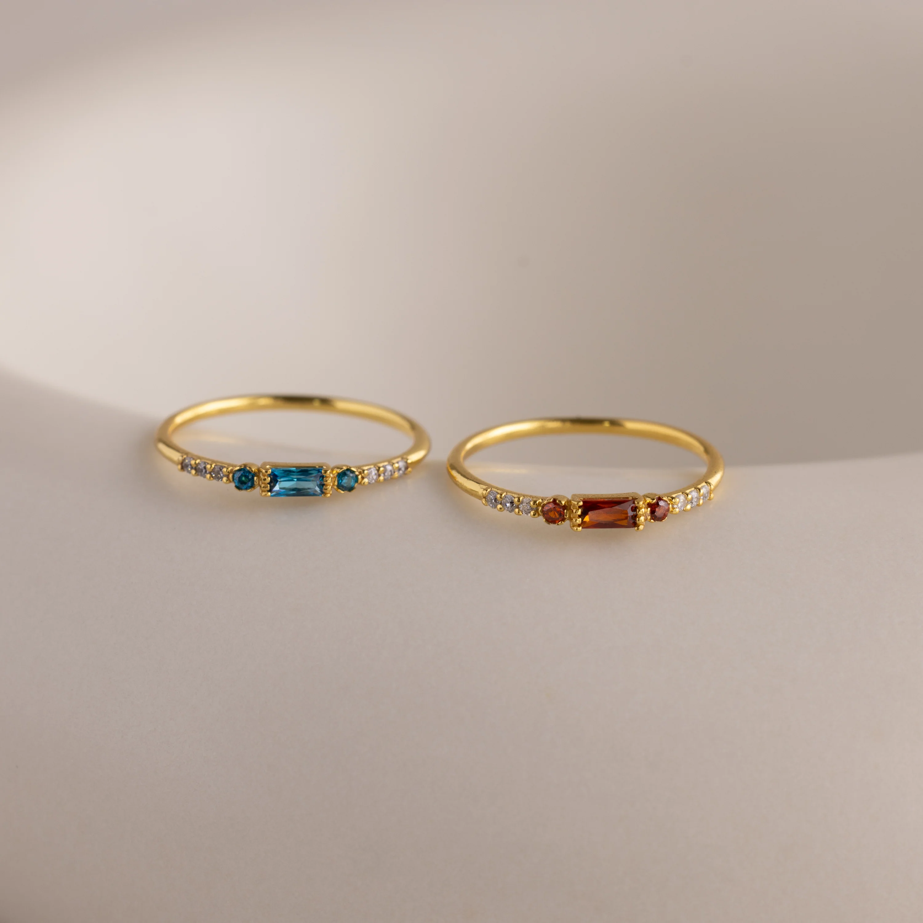 Dainty Baguette Birthstone Ring - Image 2