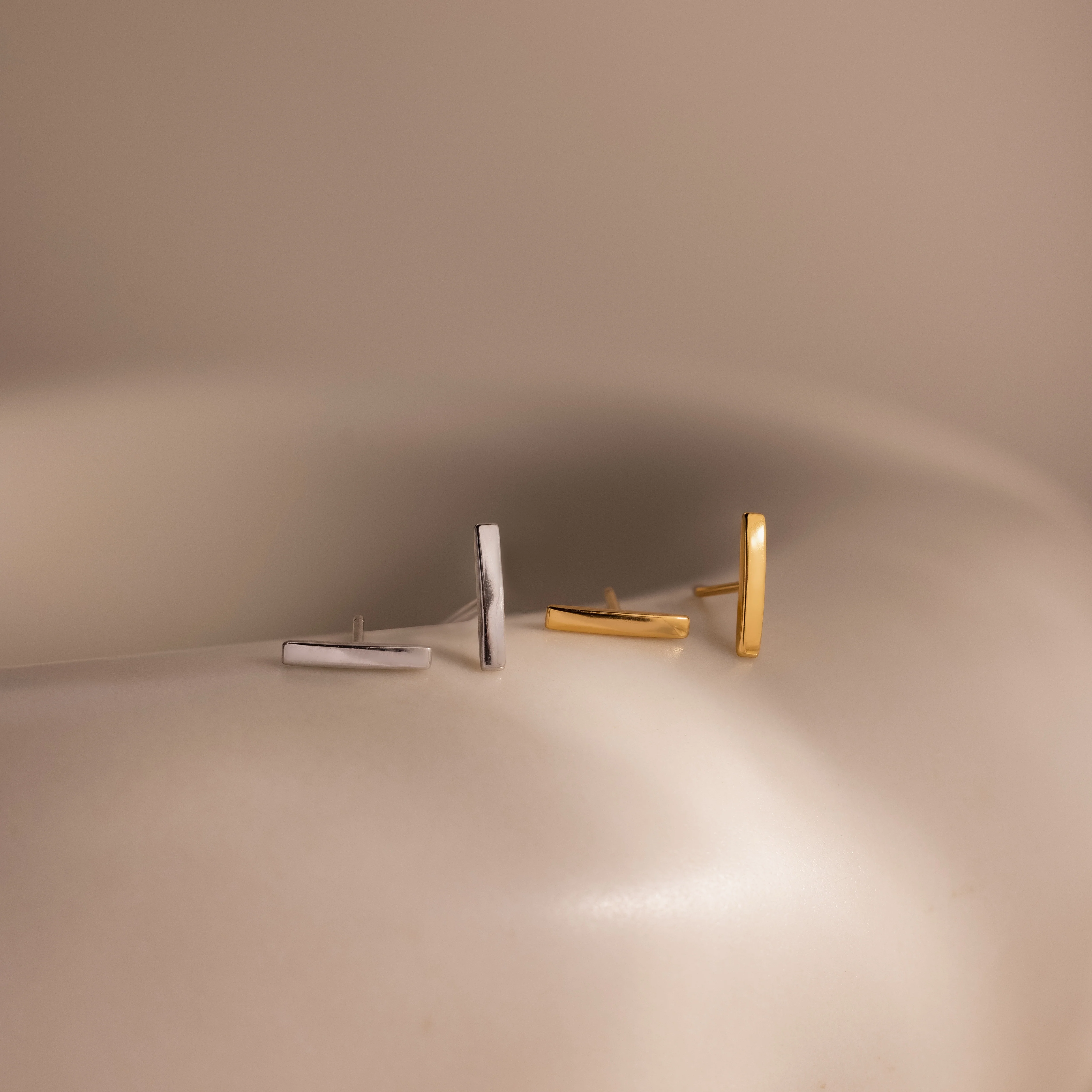 Dainty Bar Studs in Silver - Image 6