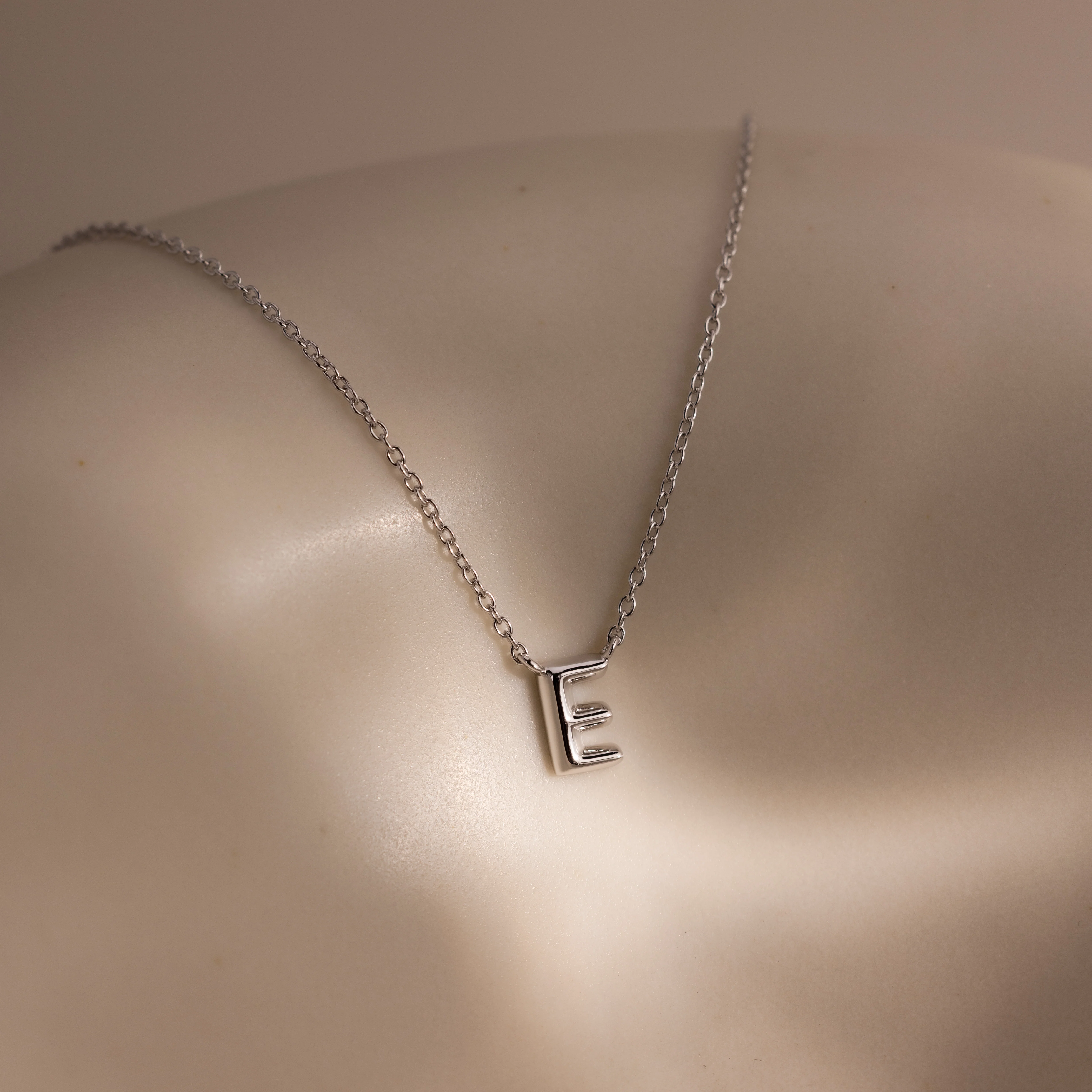 Dainty Bubble Letter Necklace in Silver - Image 9