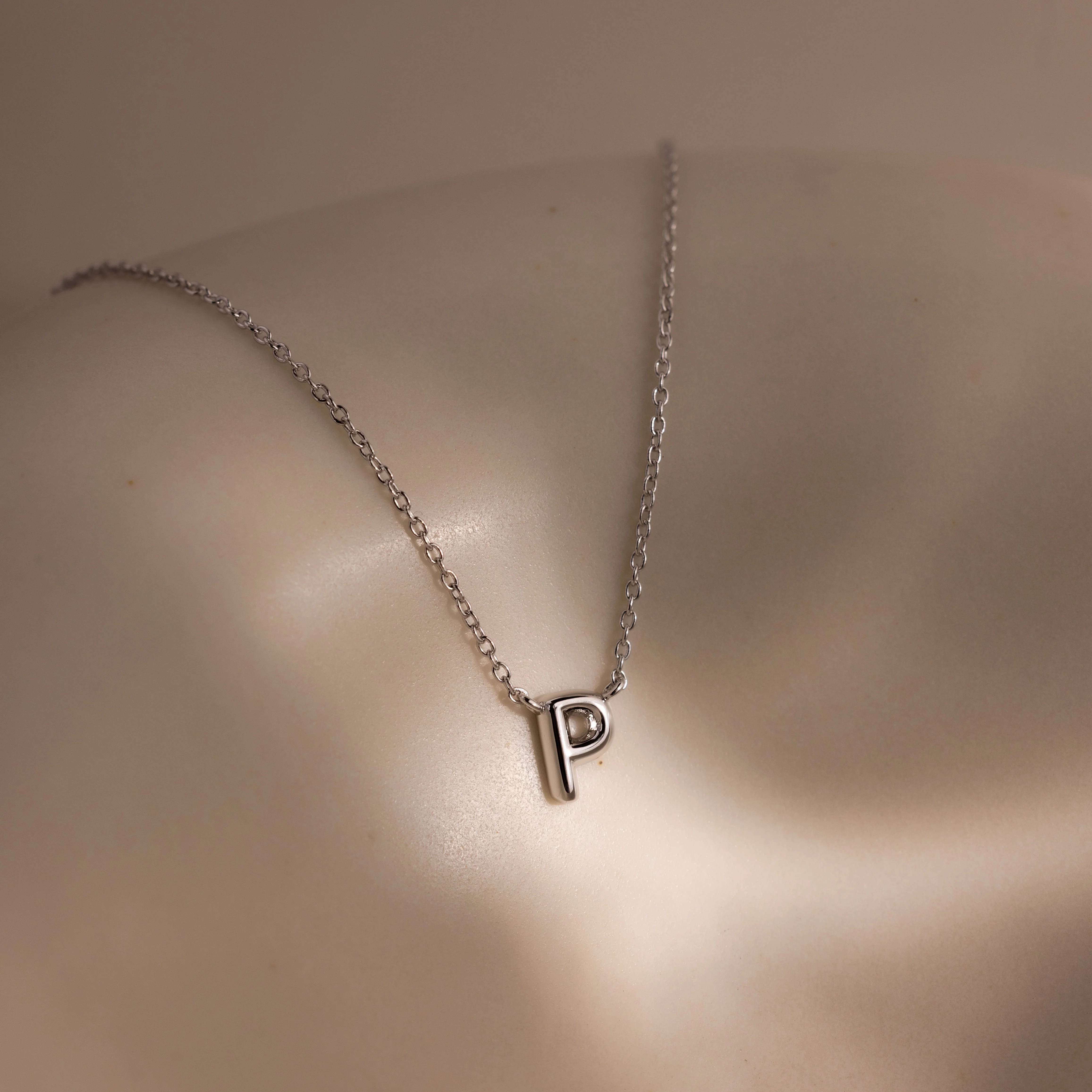 Dainty Bubble Letter Necklace in Silver - Image 18