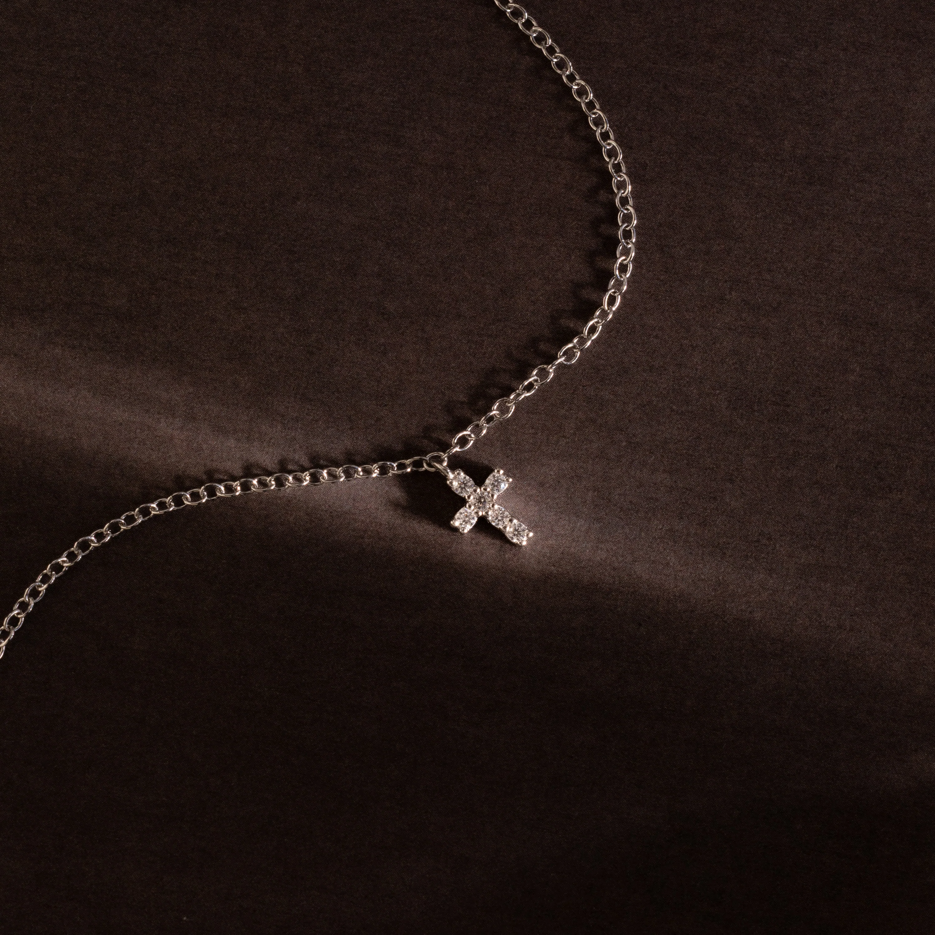 Dainty Cross Charm Bracelet in Silver - Image 3