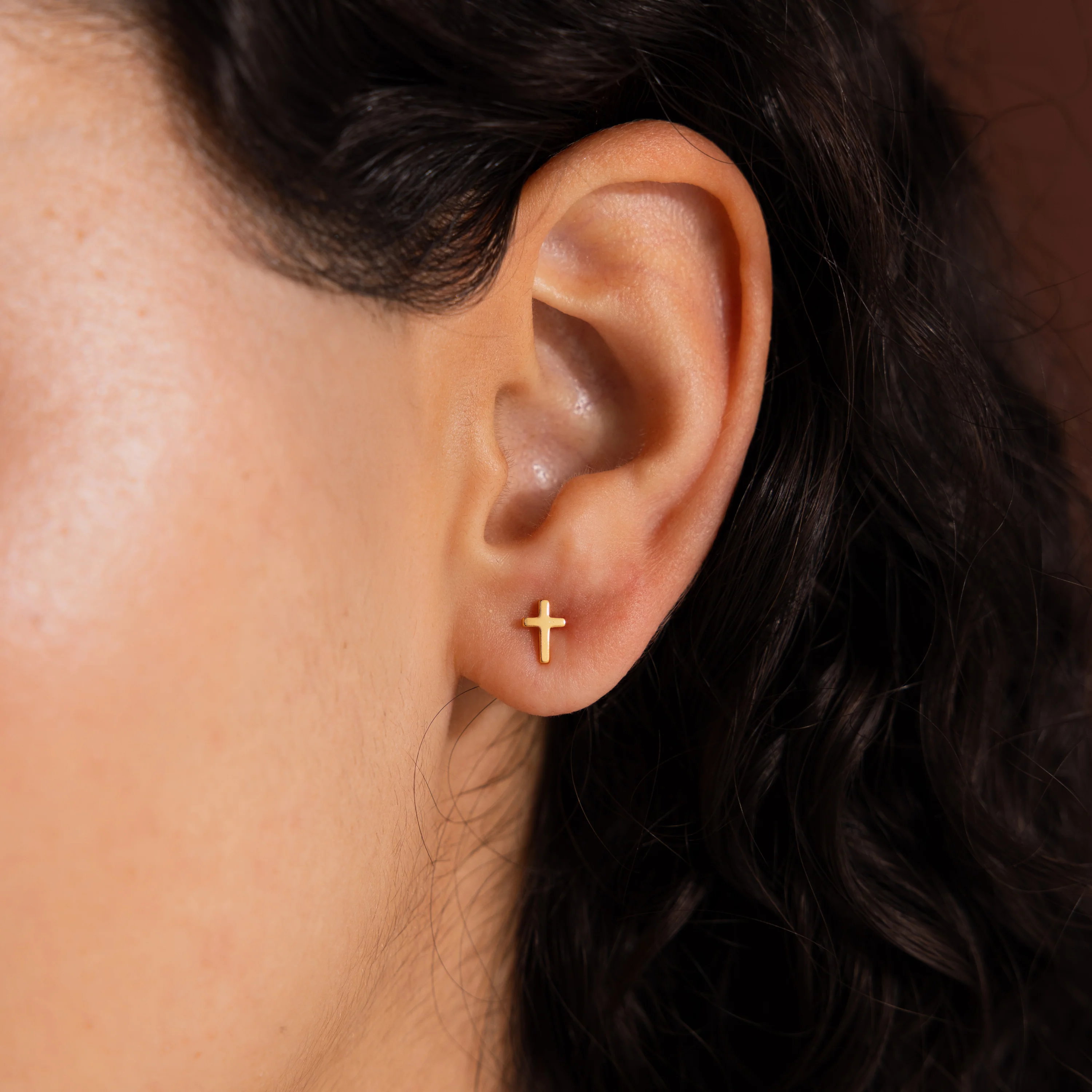 Dainty Cross Studs - Image 3