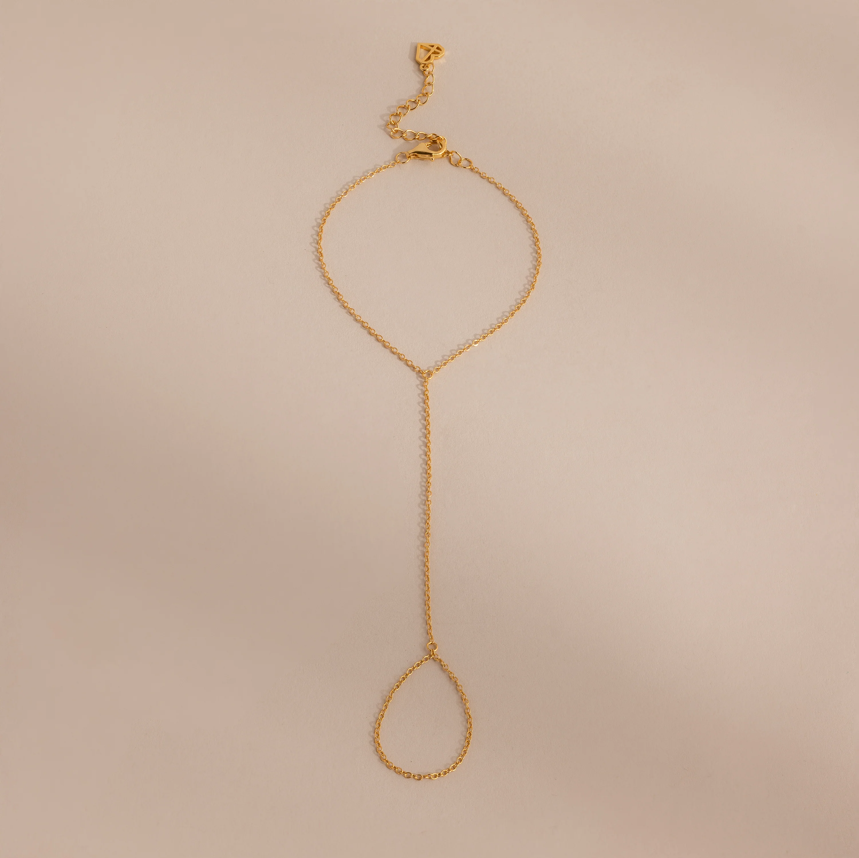 Dainty Hand Chain Bracelet in 18K Gold - Image 3