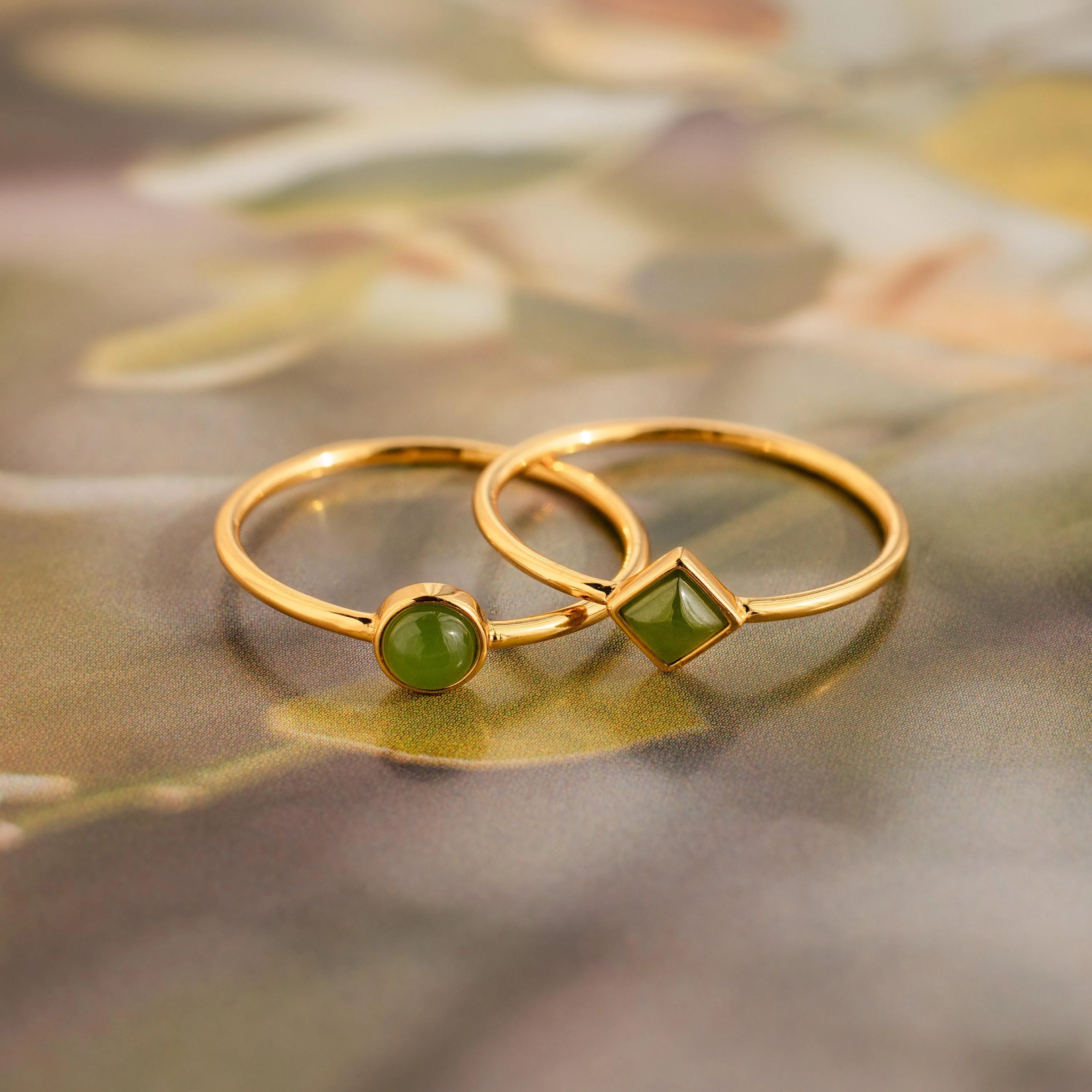 Dainty Jade Ring Set - Image 5