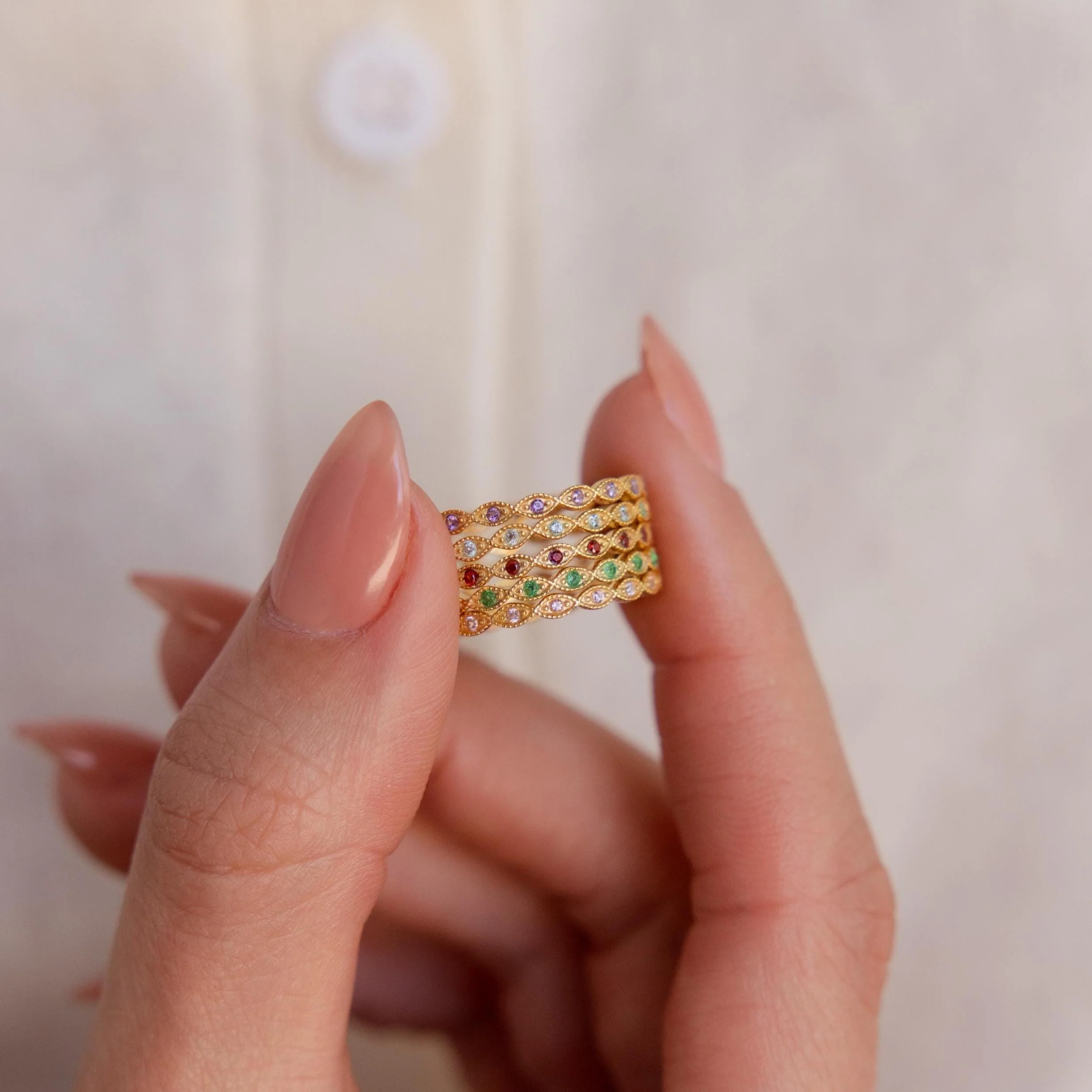 Dainty Marquise Birthstone Ring - Image 14