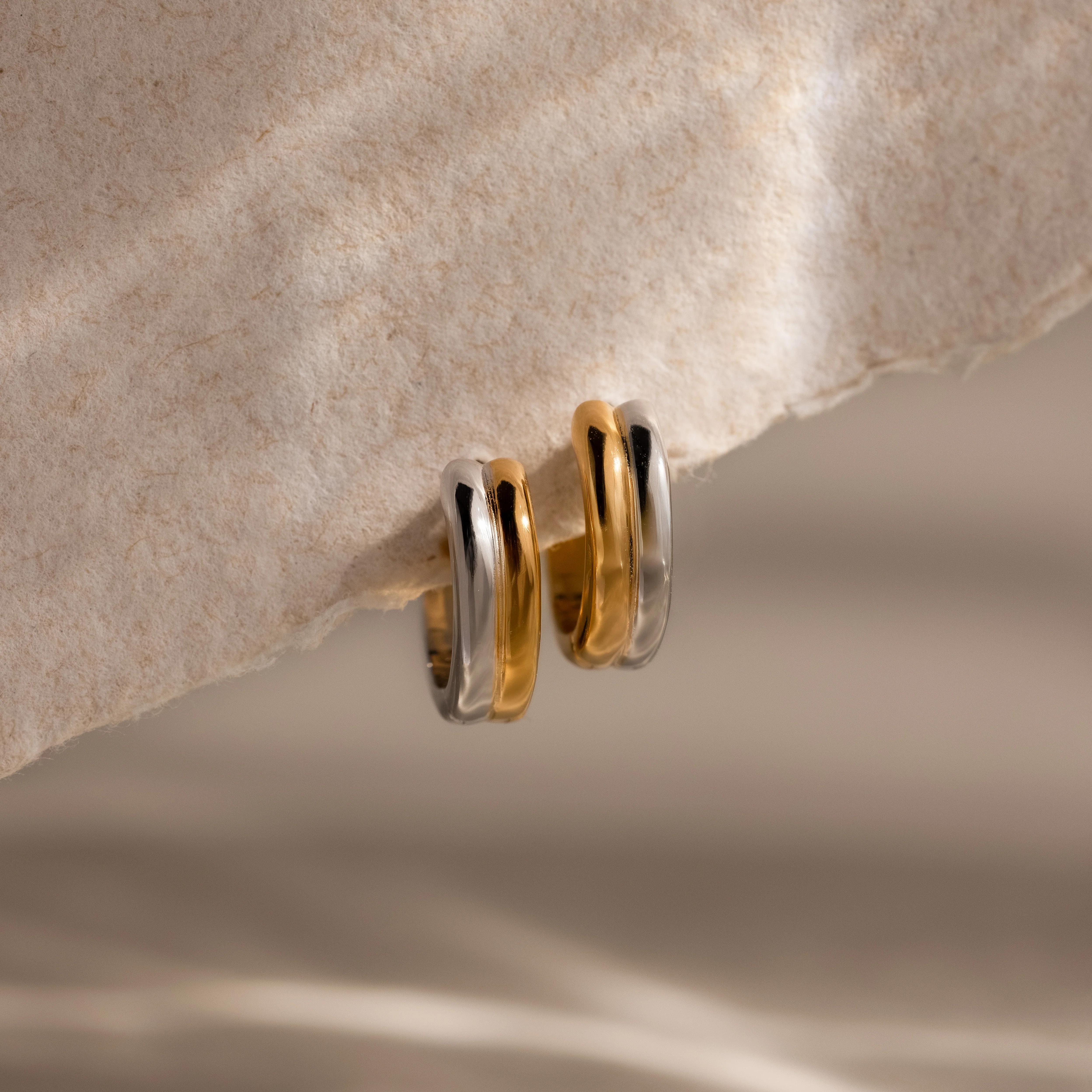 Dainty Mixed Metal Huggies