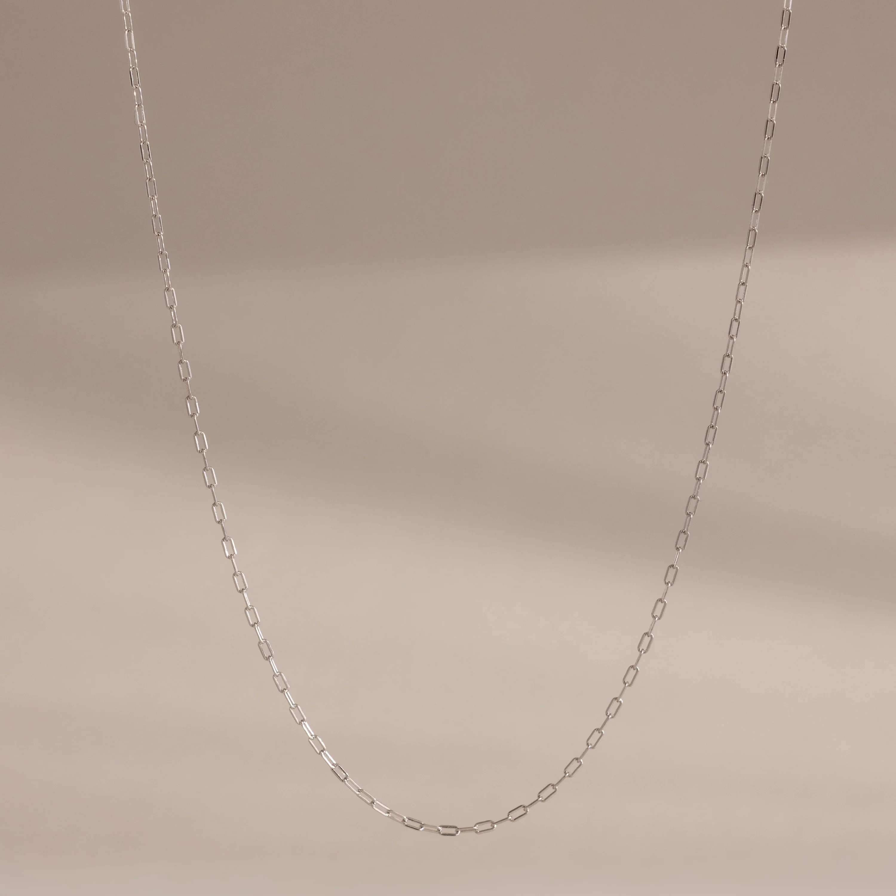 Dainty Paperclip Necklace in Silver