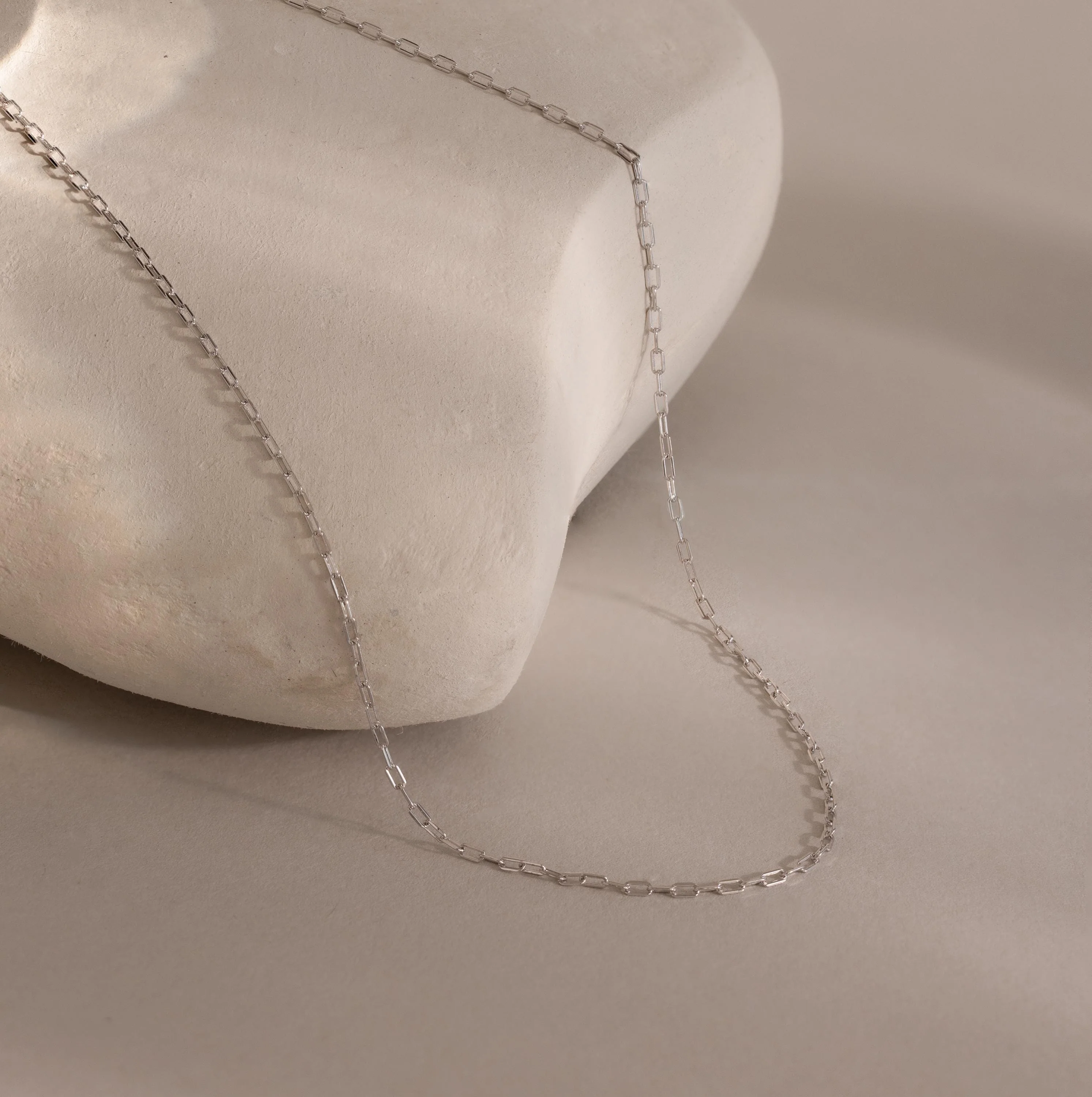 Dainty Paperclip Necklace in Silver - Image 3