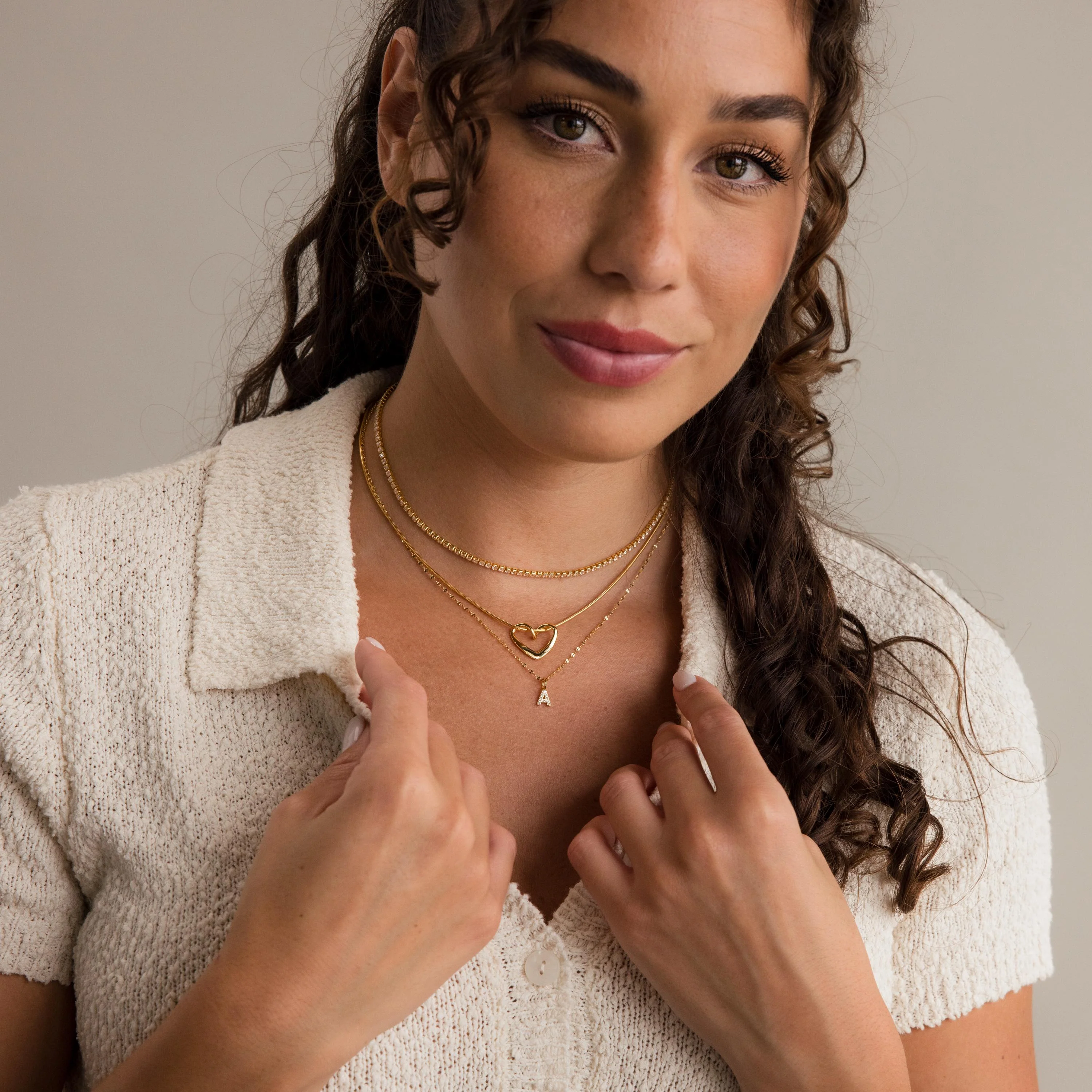 Dainty Pave Letter Necklace in 18K Gold - Image 6