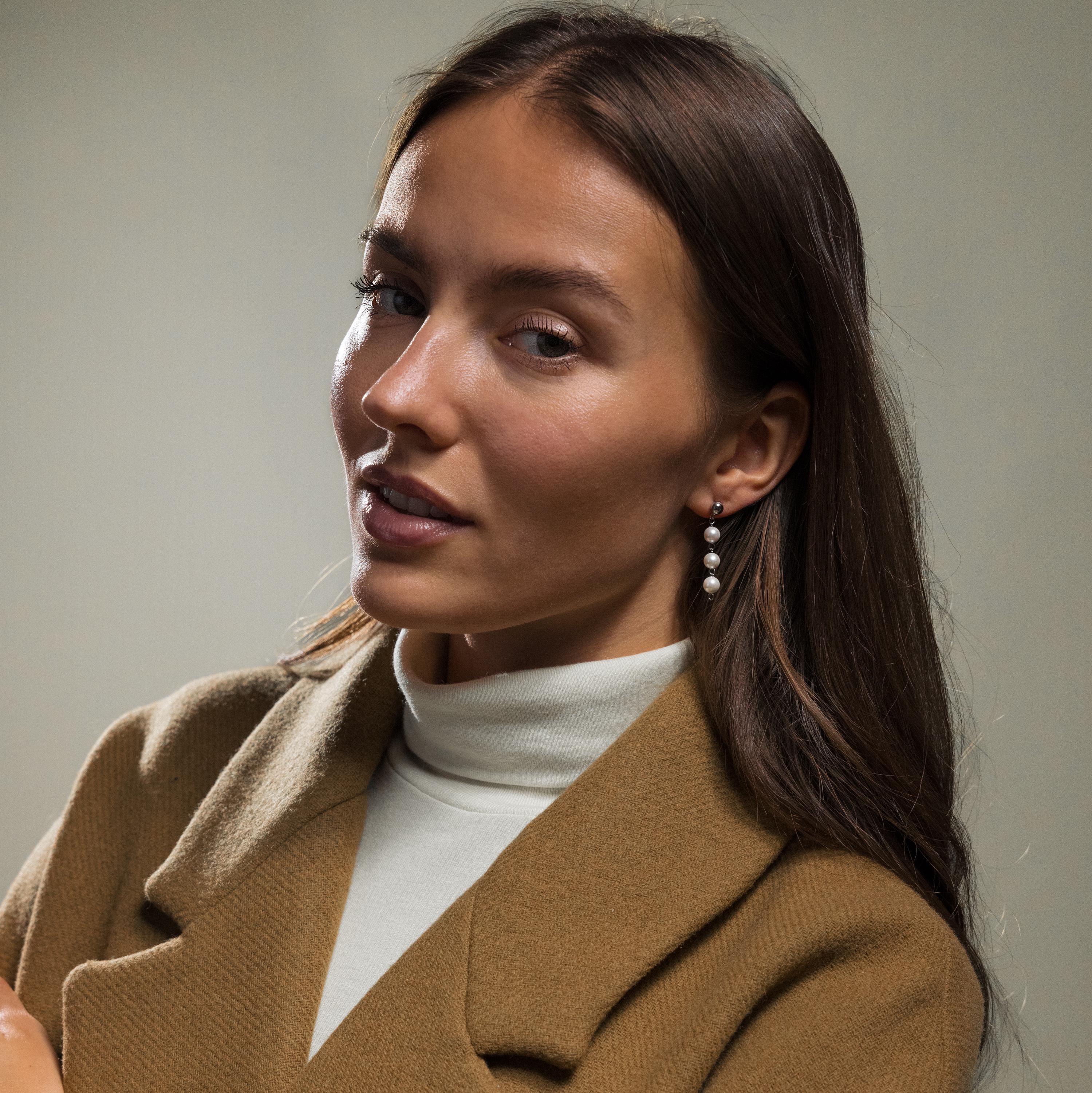 Dainty Pearl Drop Studs - Image 6