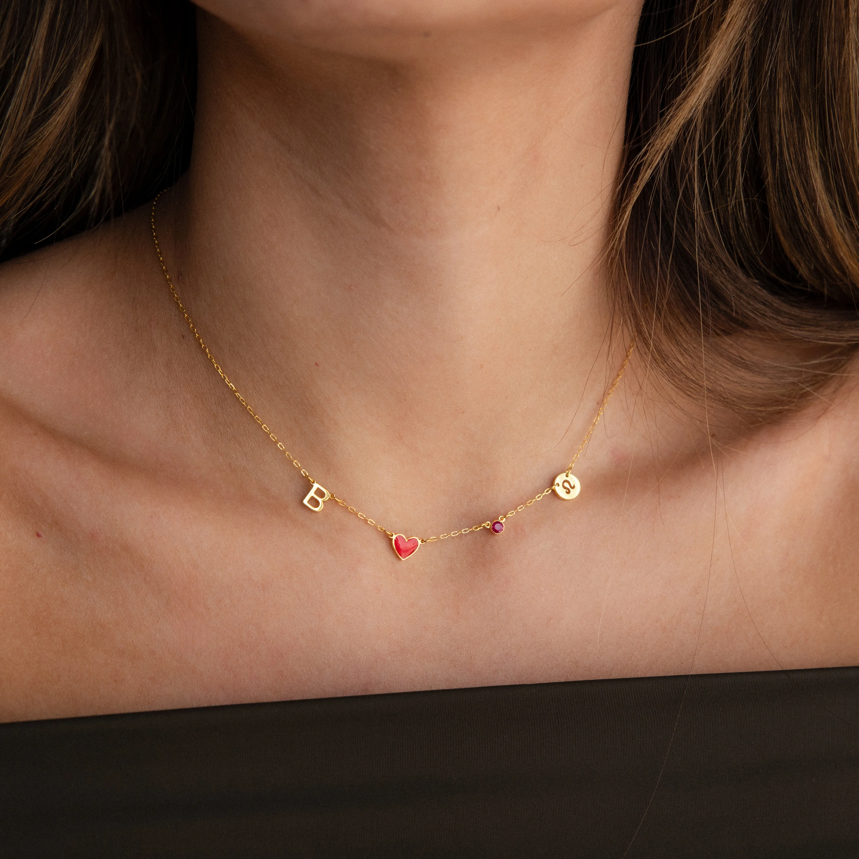 Dainty Space Charm Necklace in 18K Gold - Image 4