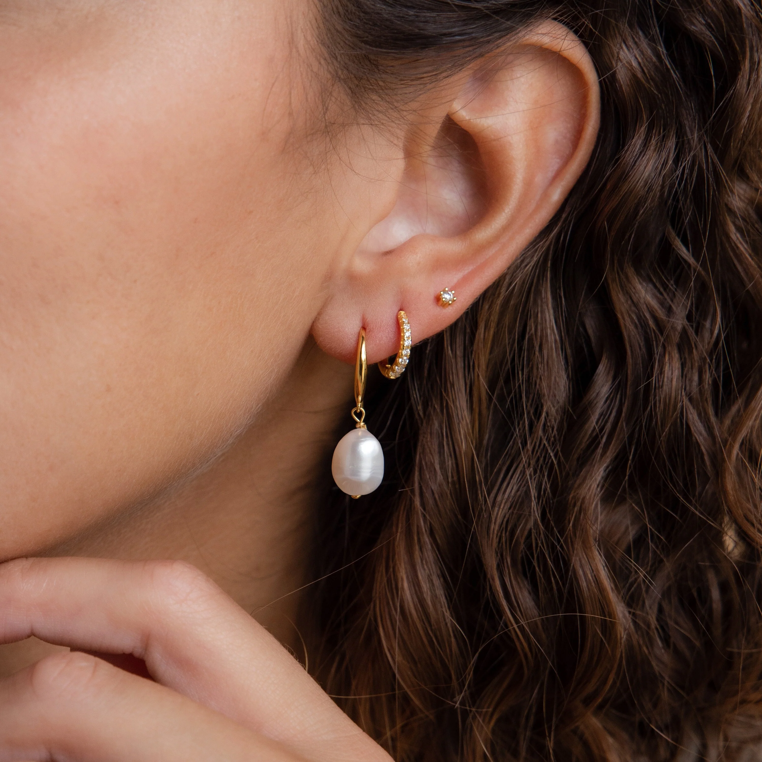 Dangling Pearl Drop Earrings - Image 6