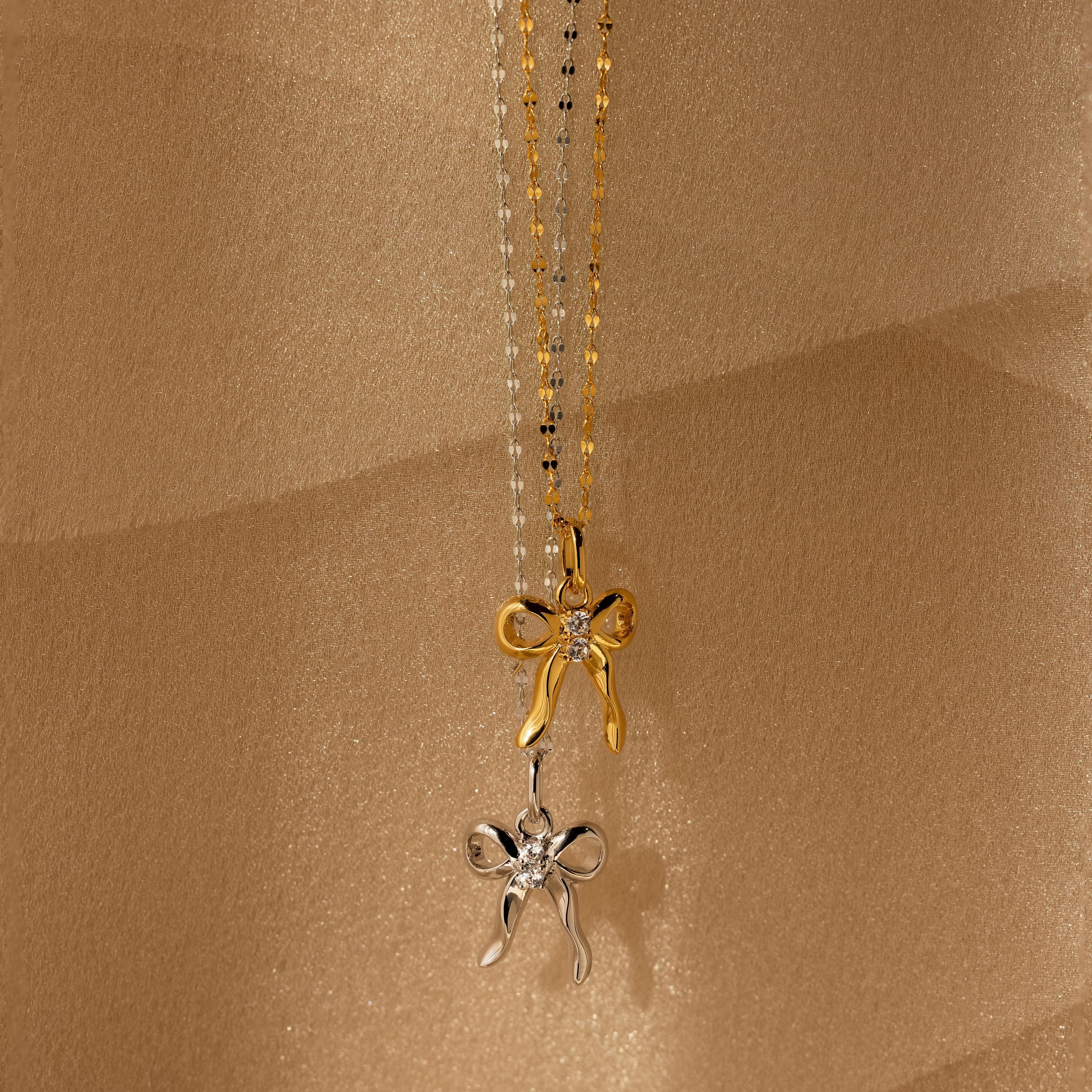 Diamond Bow Charm in Silver - Image 7