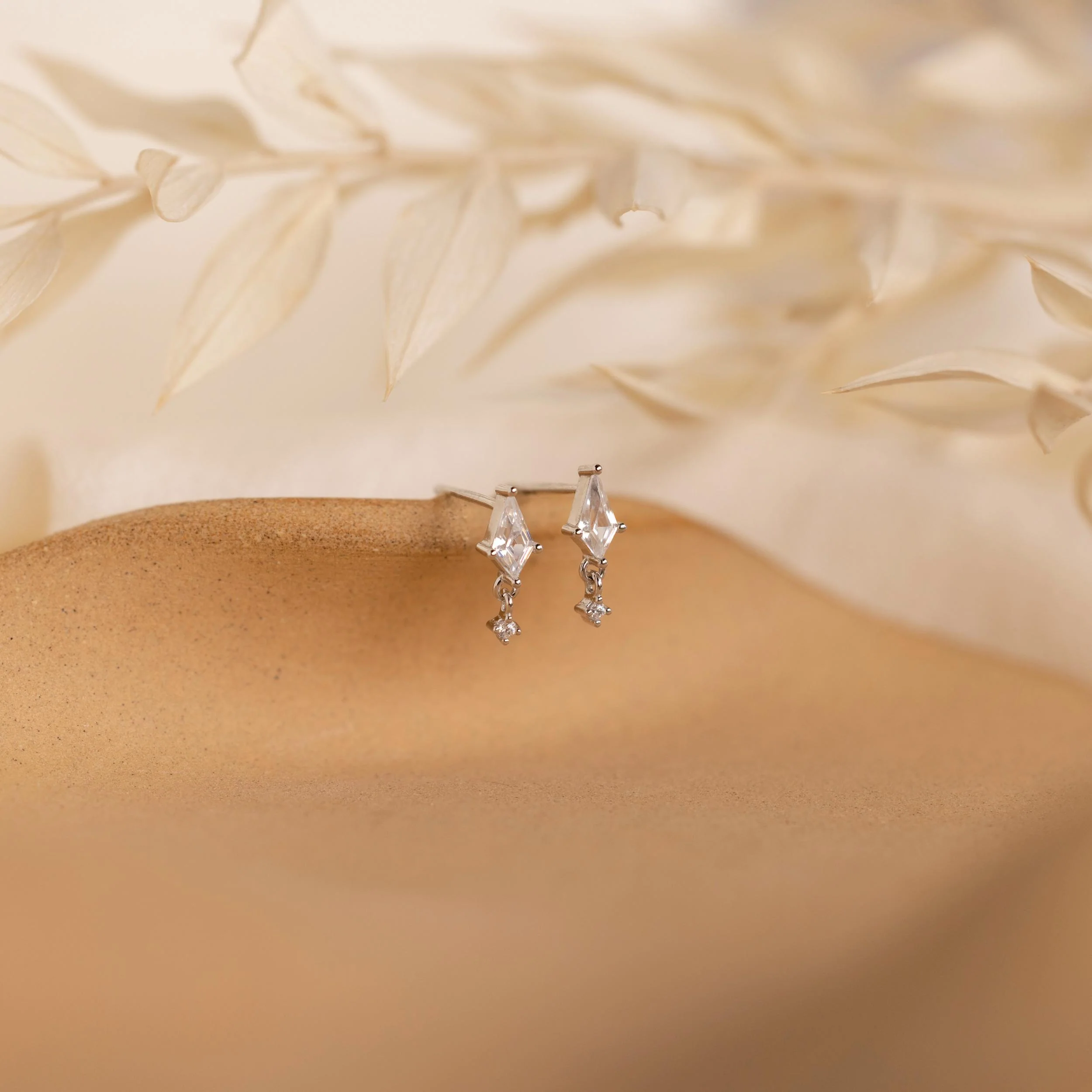 Diamond Kite Drop Earrings - Image 4