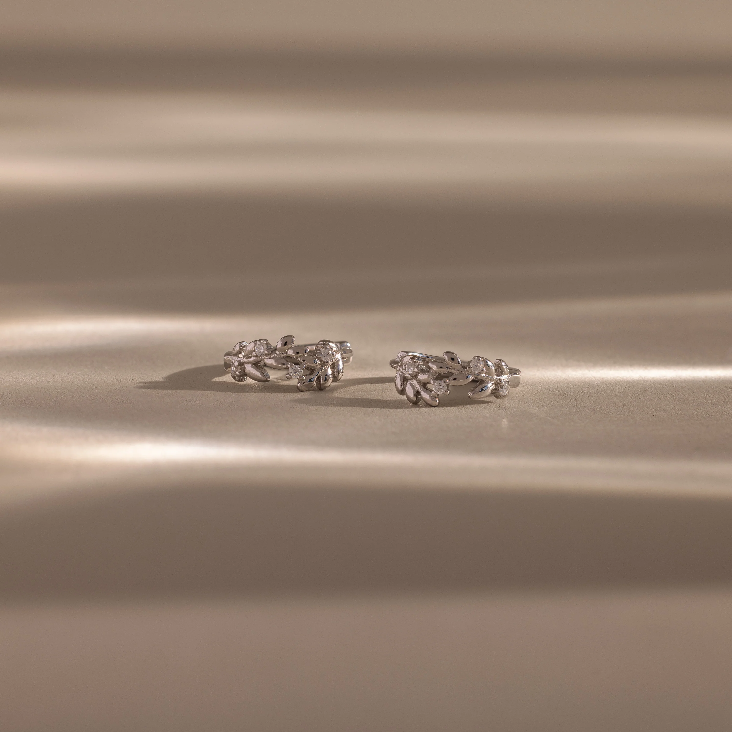 Diamond Leaf Hoops - Image 4