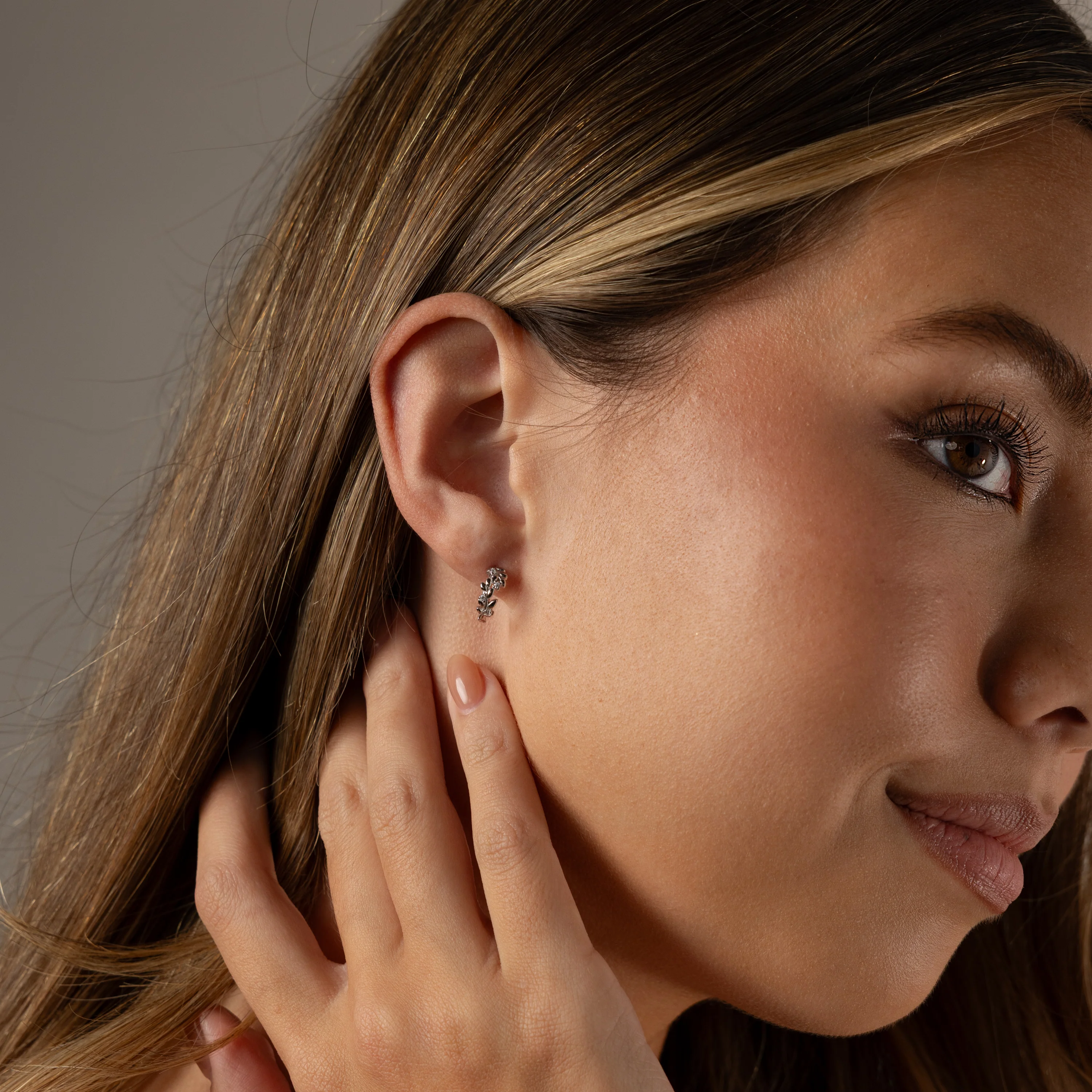 Diamond Leaf Hoops - Image 5
