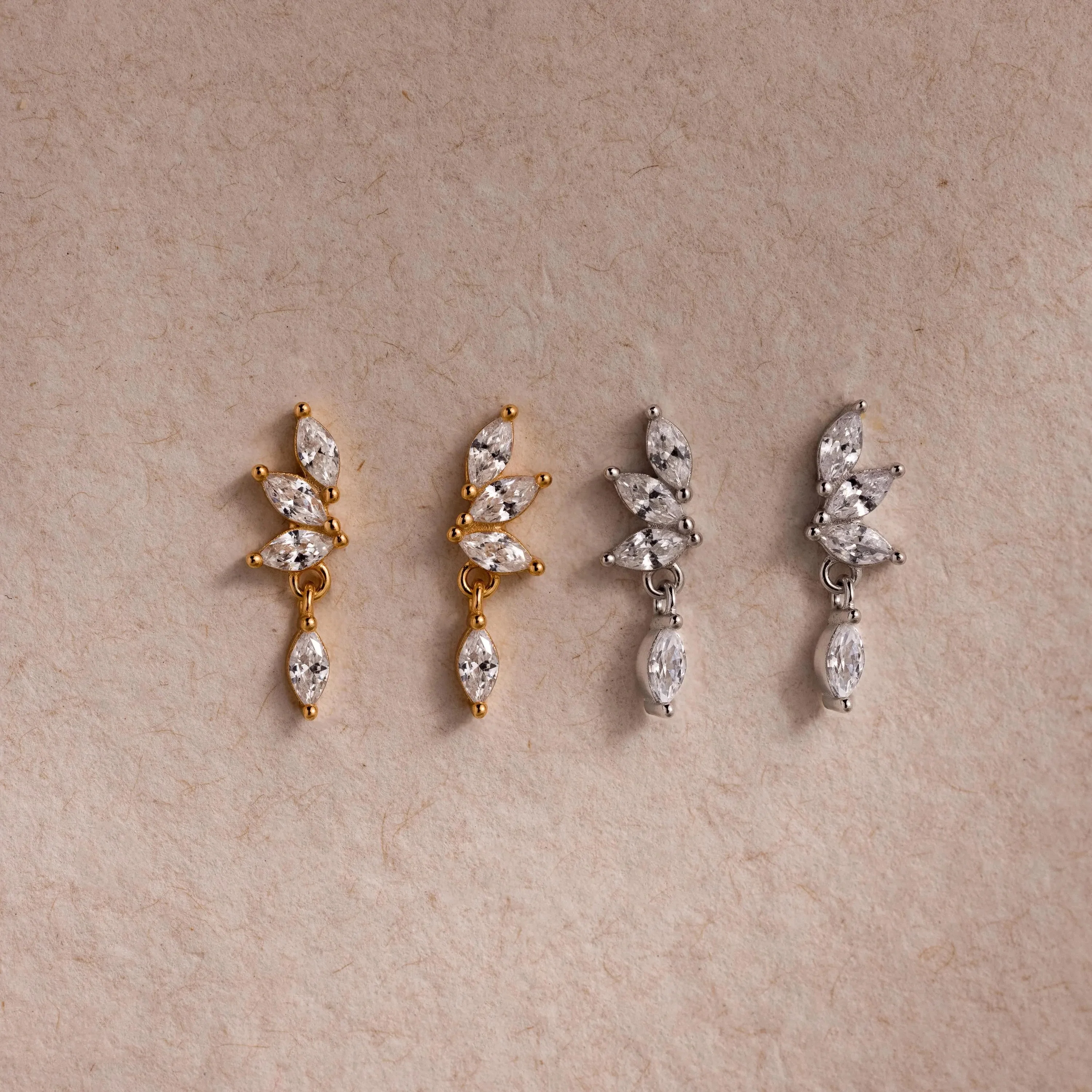 Diamond Marquise Drop Studs - Image 5