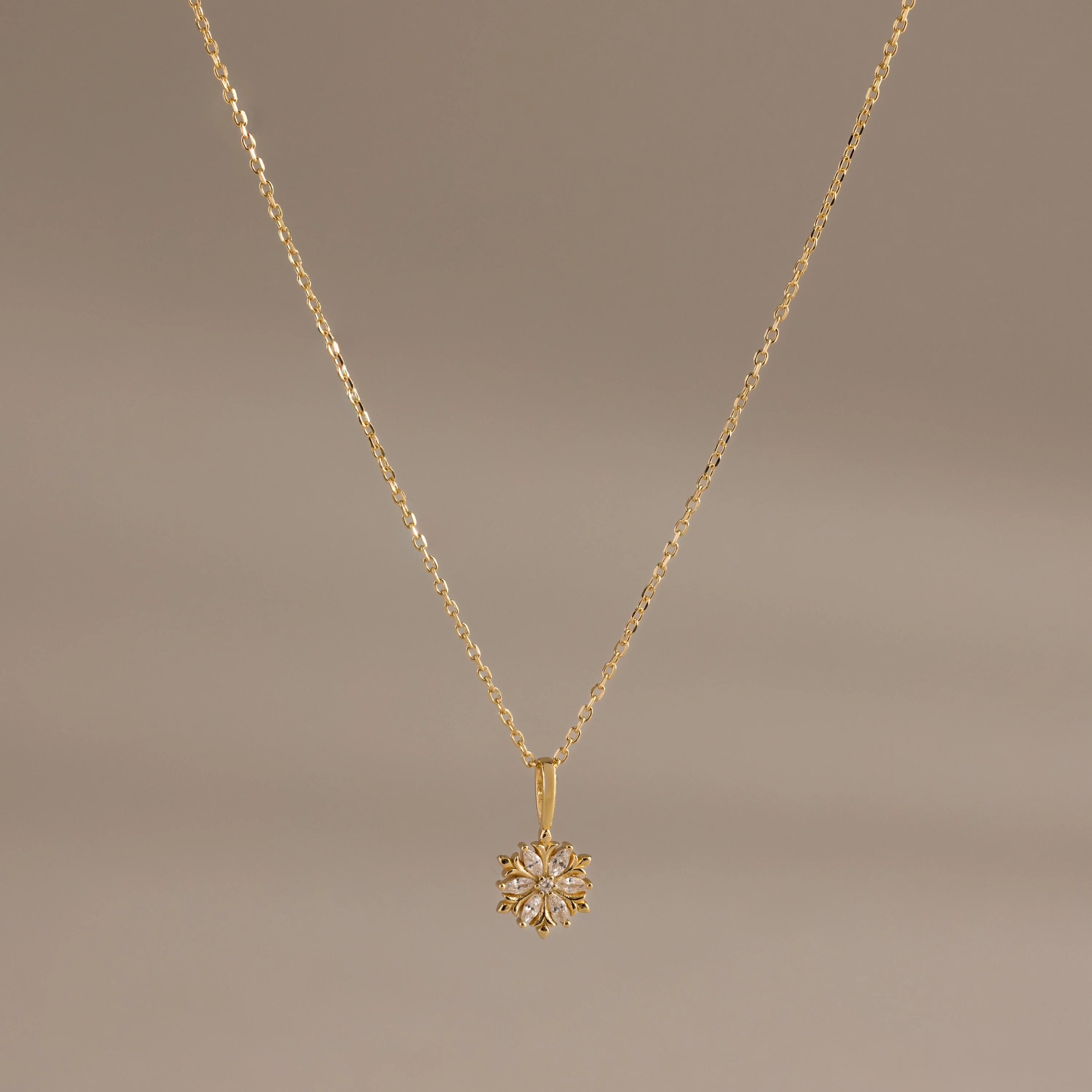 Diamond Poinsettia Necklace
