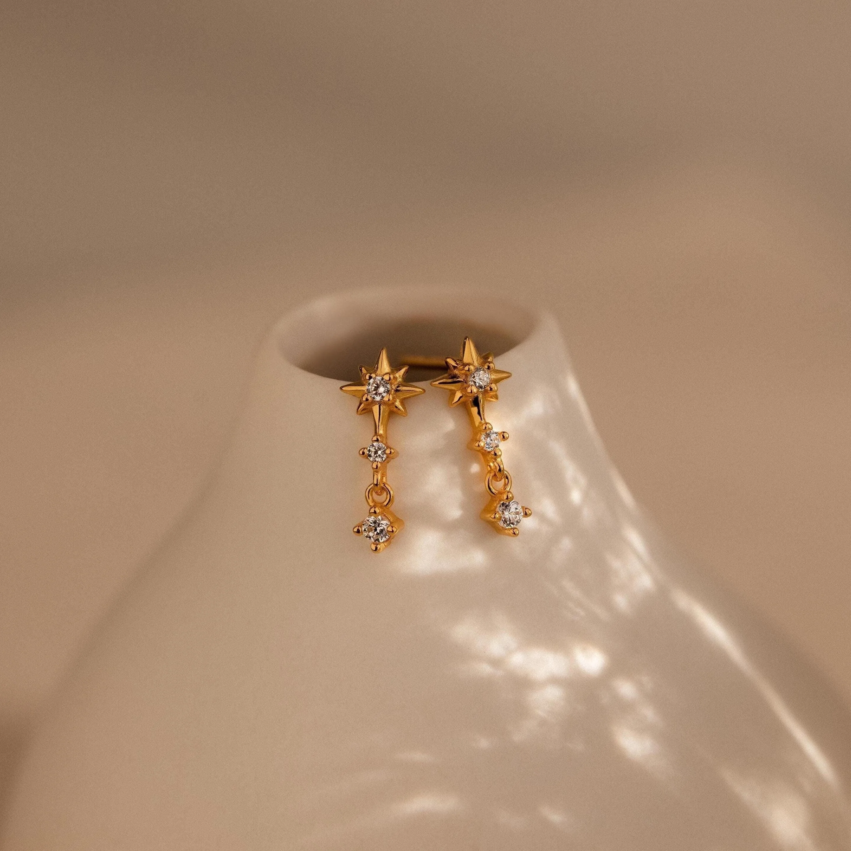 Diamond Starburst Drop Studs