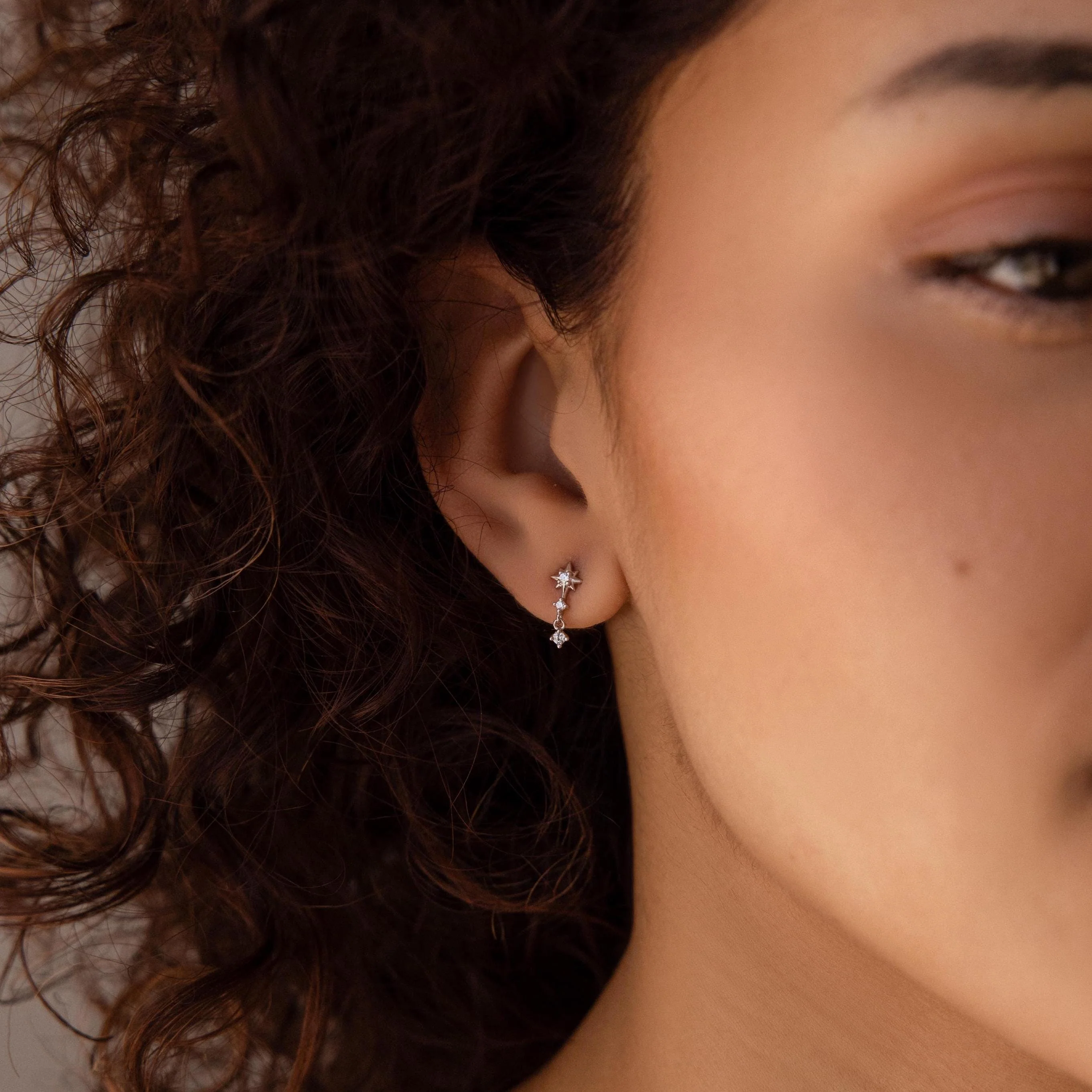Diamond Starburst Drop Studs - Image 4