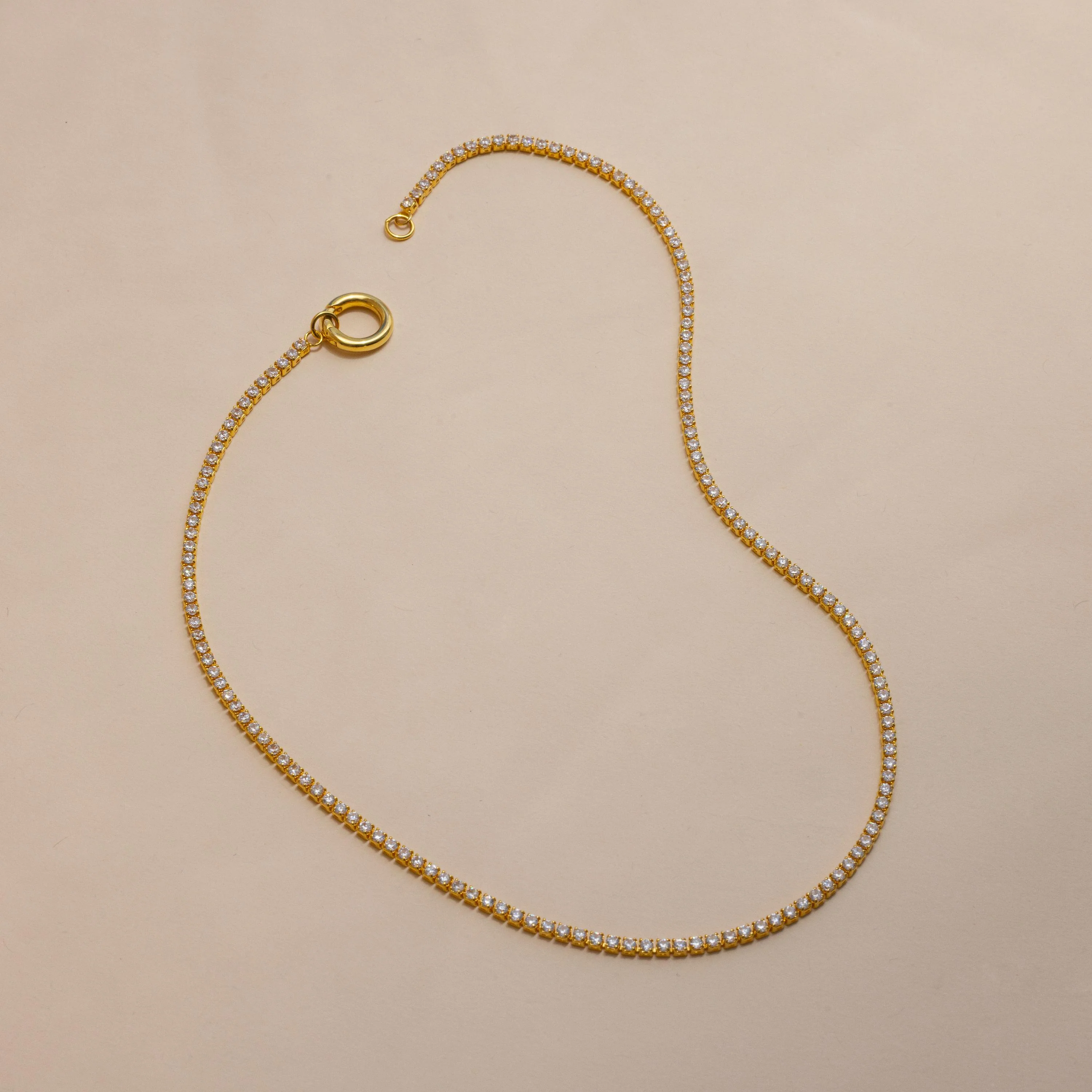 Diamond Tennis Clasp Necklace in Silver - Image 5