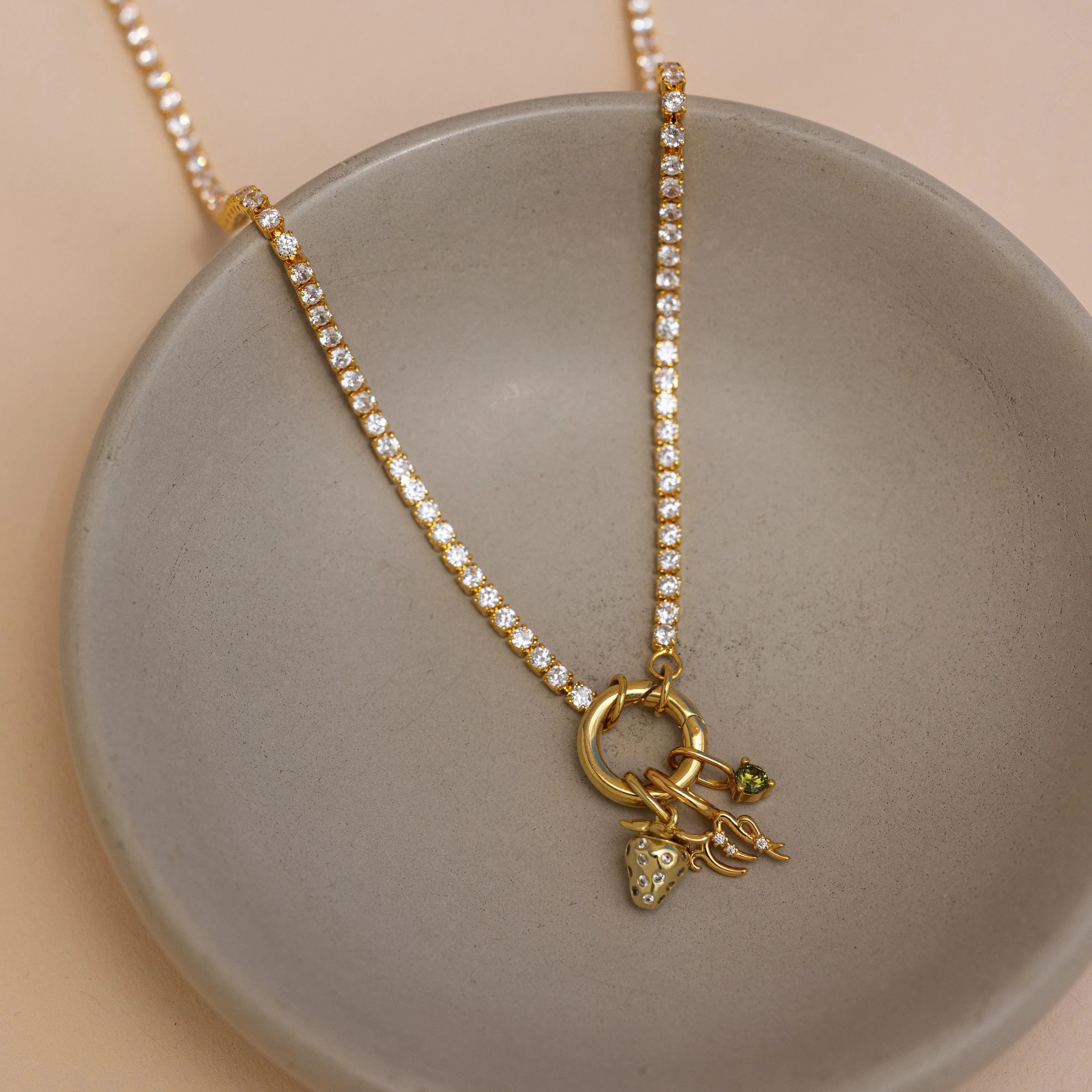 Diamond Tennis Clasp Necklace in Silver - Image 7