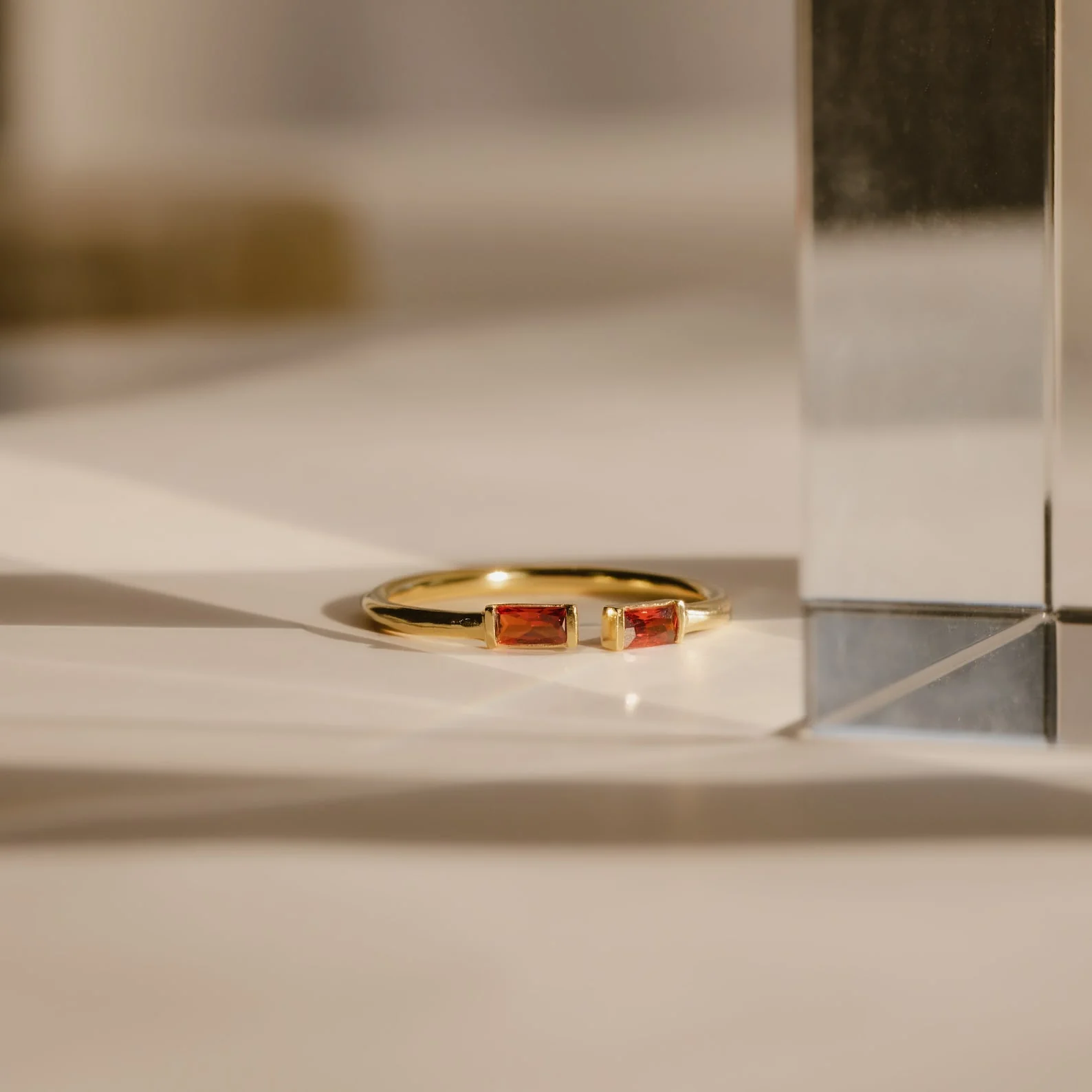 Duo Baguette Birthstone Ring - Image 5