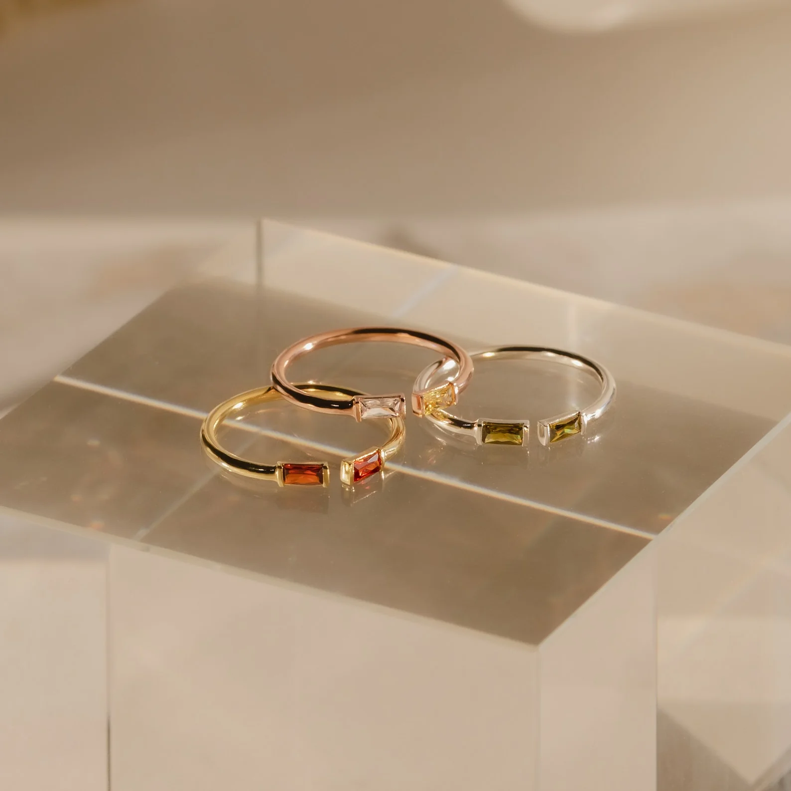 Duo Baguette Birthstone Ring - Image 7