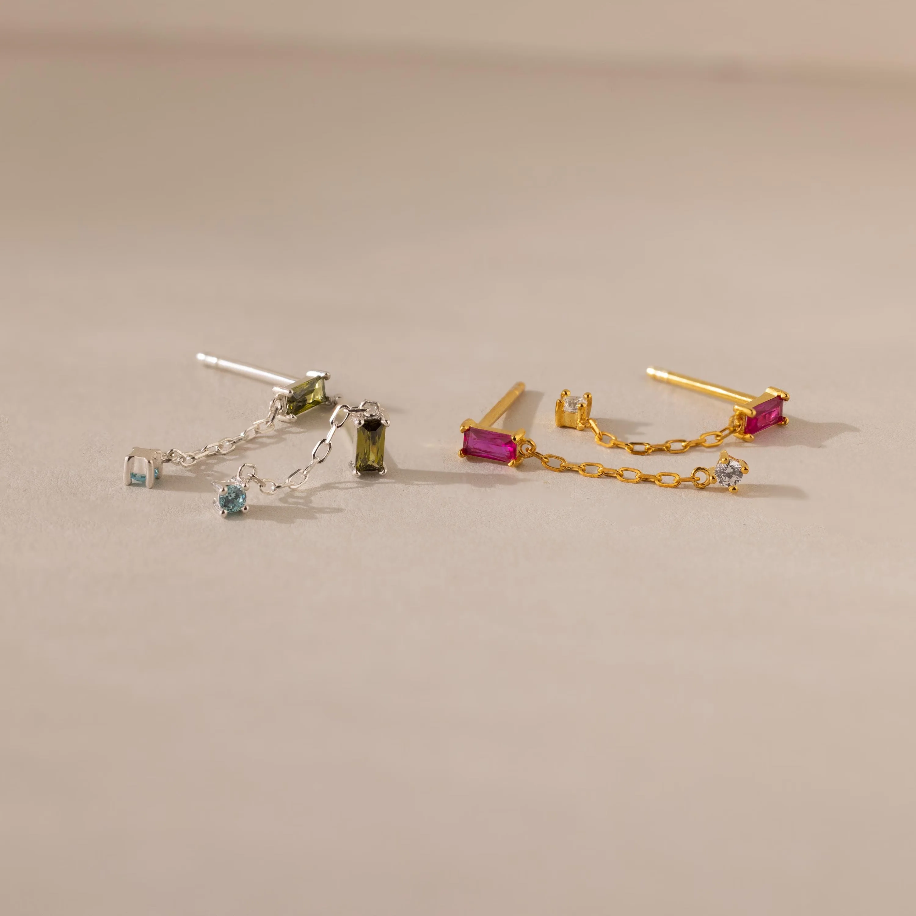 Duo Birthstone Drop Studs - Image 7
