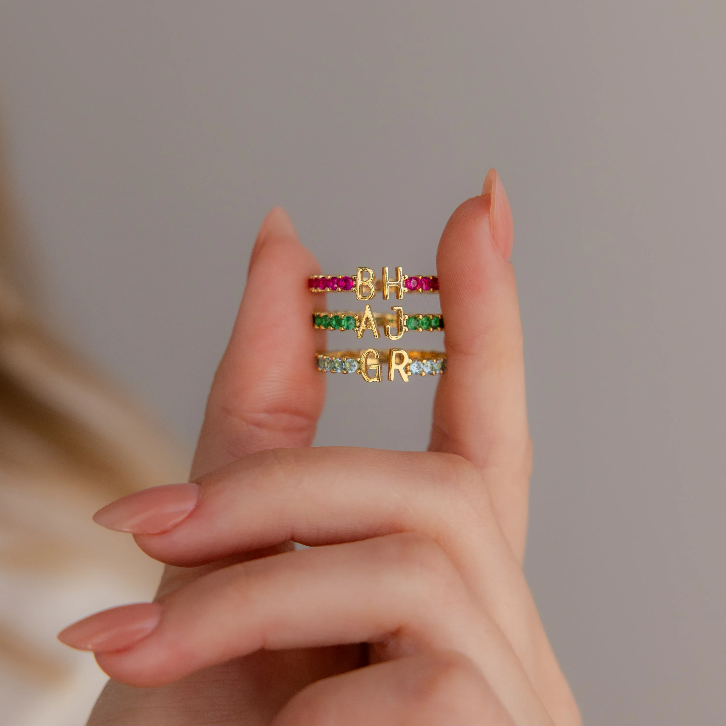 Duo Initial Ruby Tennis Ring - Image 5