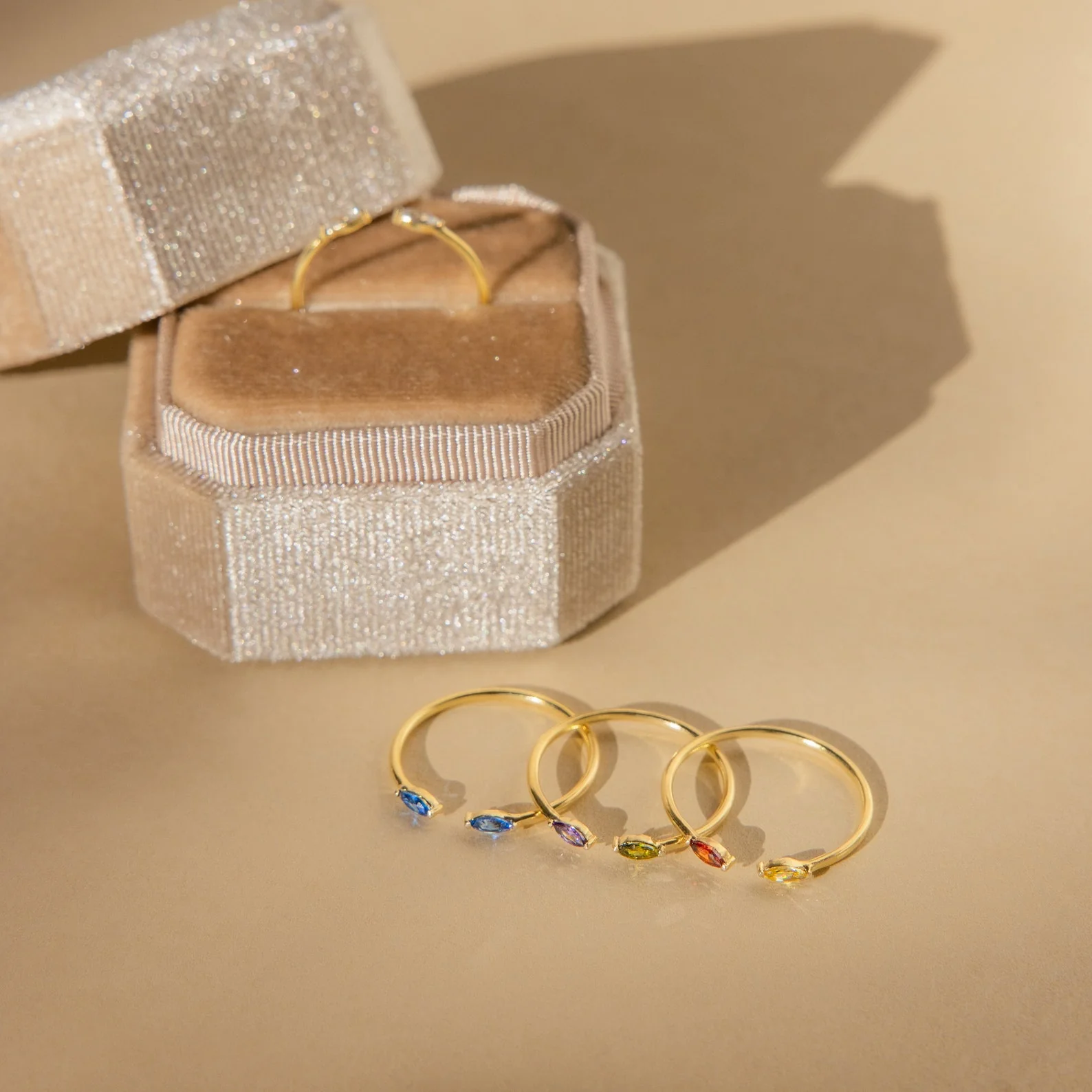 Duo Marquise Birthstone Ring - Image 7