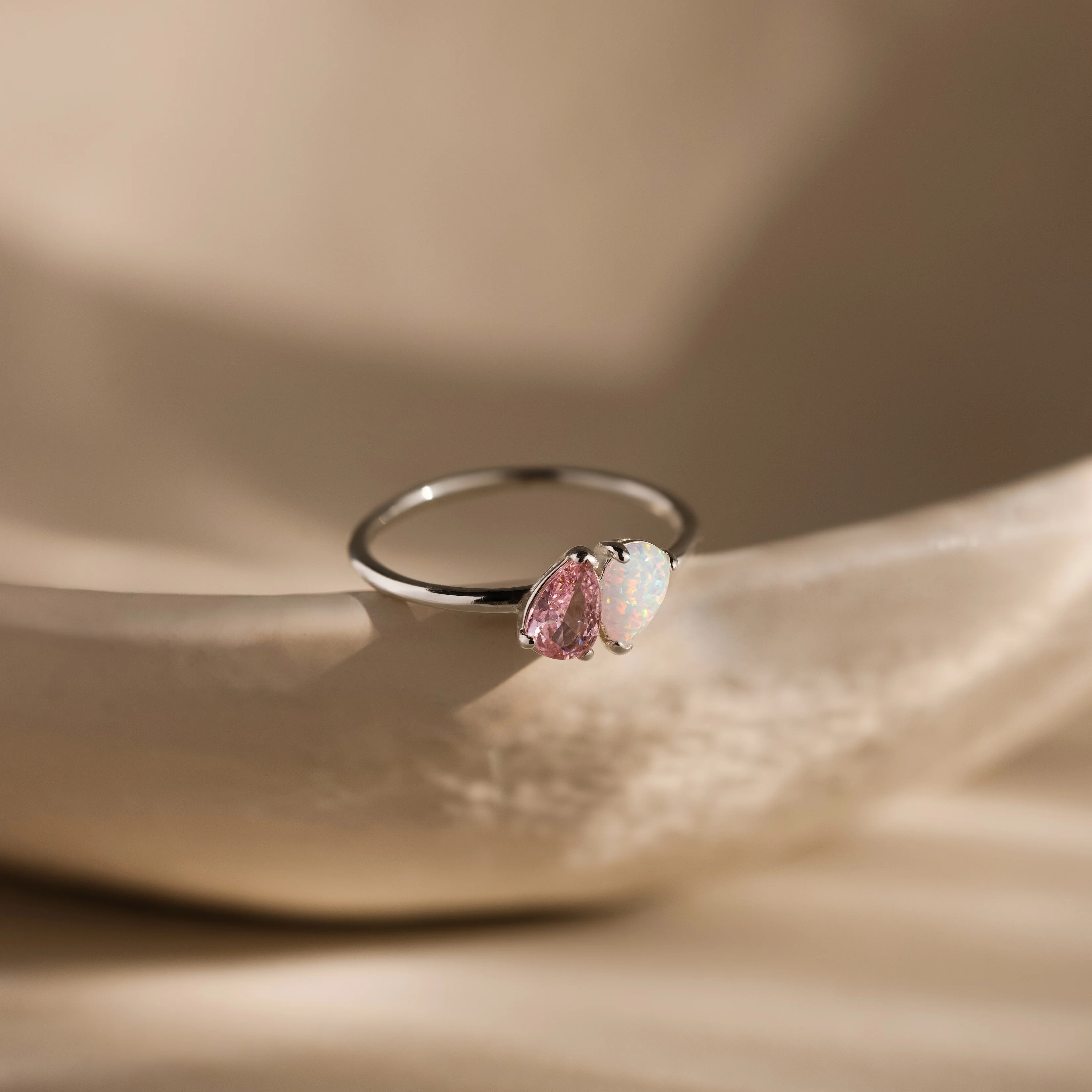 Duo Pear Toi Et Moi Ring in Silver - Image 3