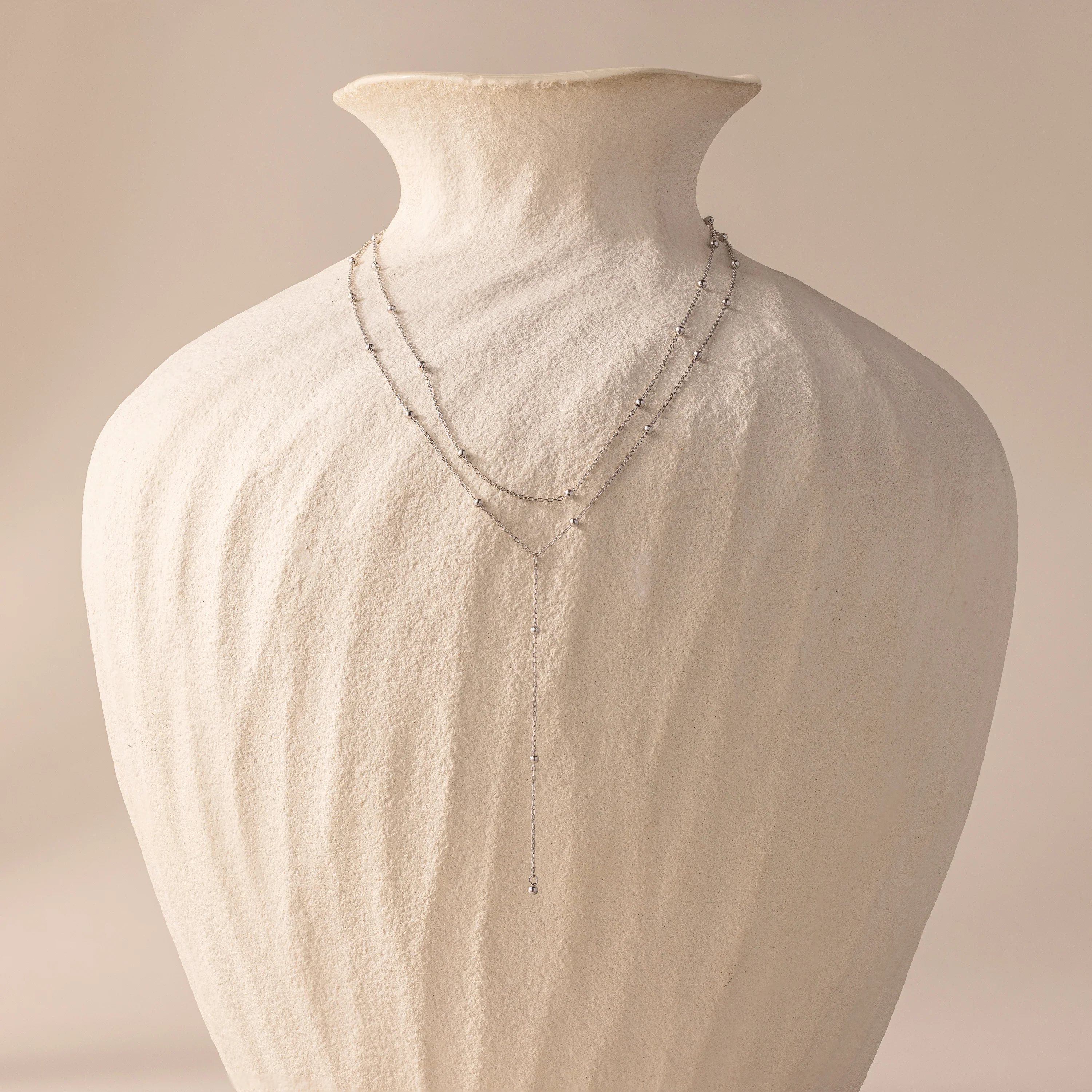 Duo Satellite Lariat Necklace - Image 4