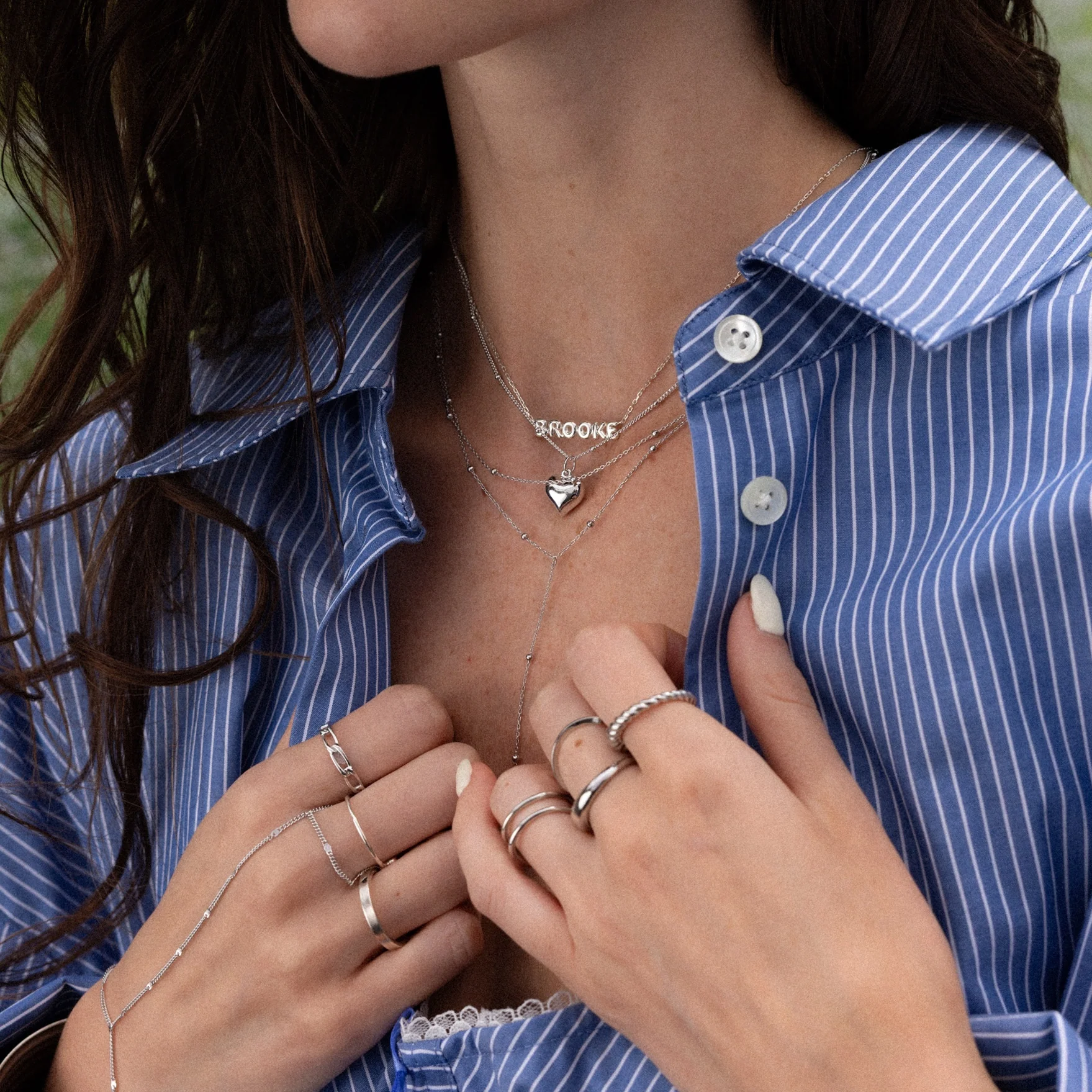 Duo Satellite Lariat Necklace - Image 5