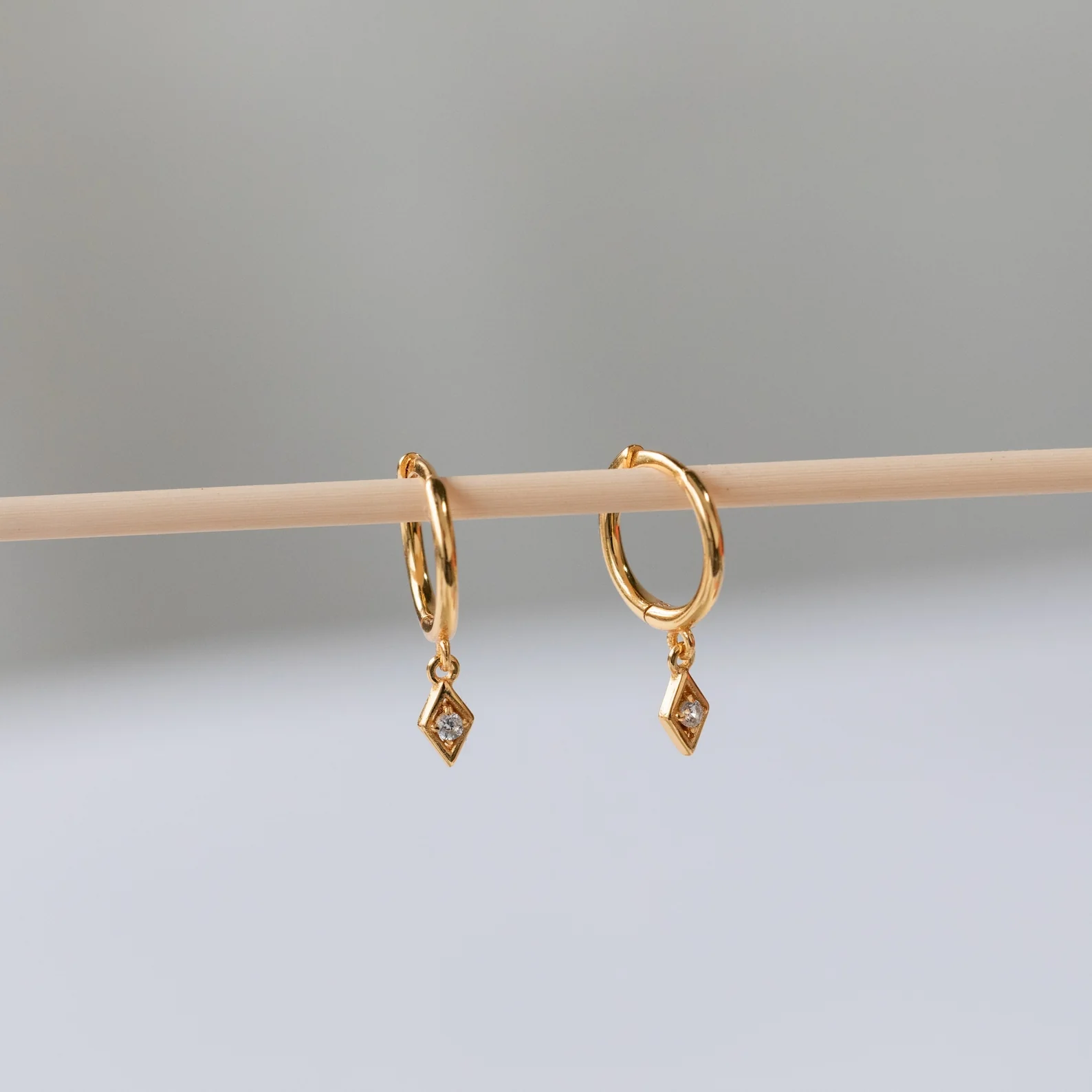 Ericka Diamond Huggies in 18K Gold
