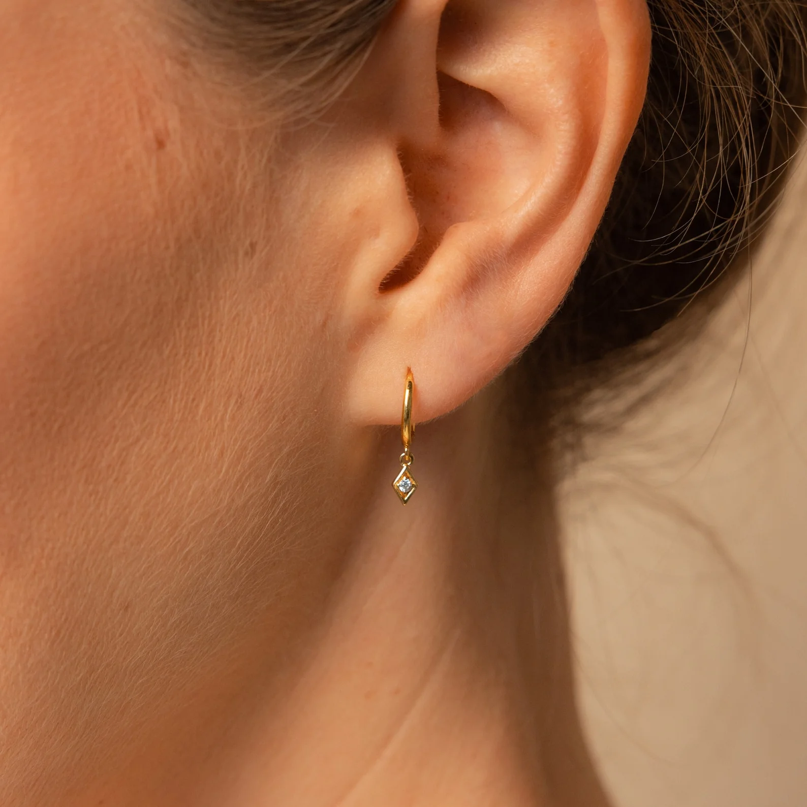 Ericka Diamond Huggies in 18K Gold - Image 2