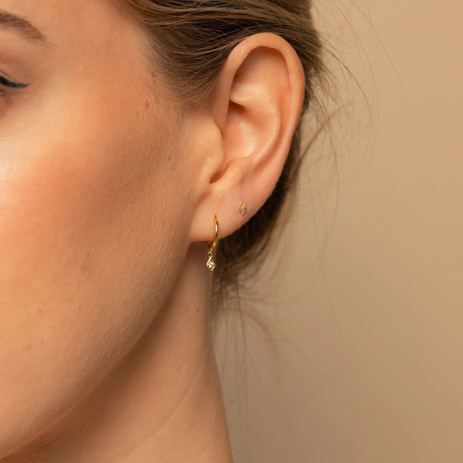 Ericka Diamond Huggies in 18K Gold - Image 3