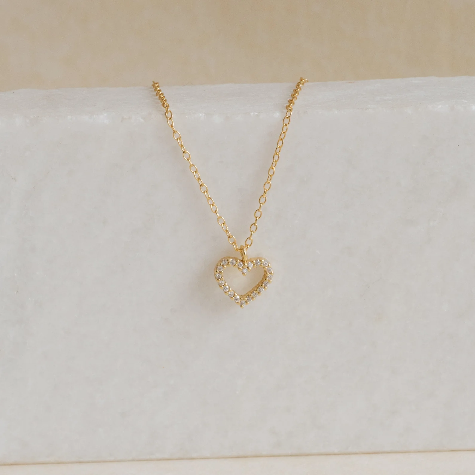 Forever Pave Heart Necklace in 18K Gold - Image 3