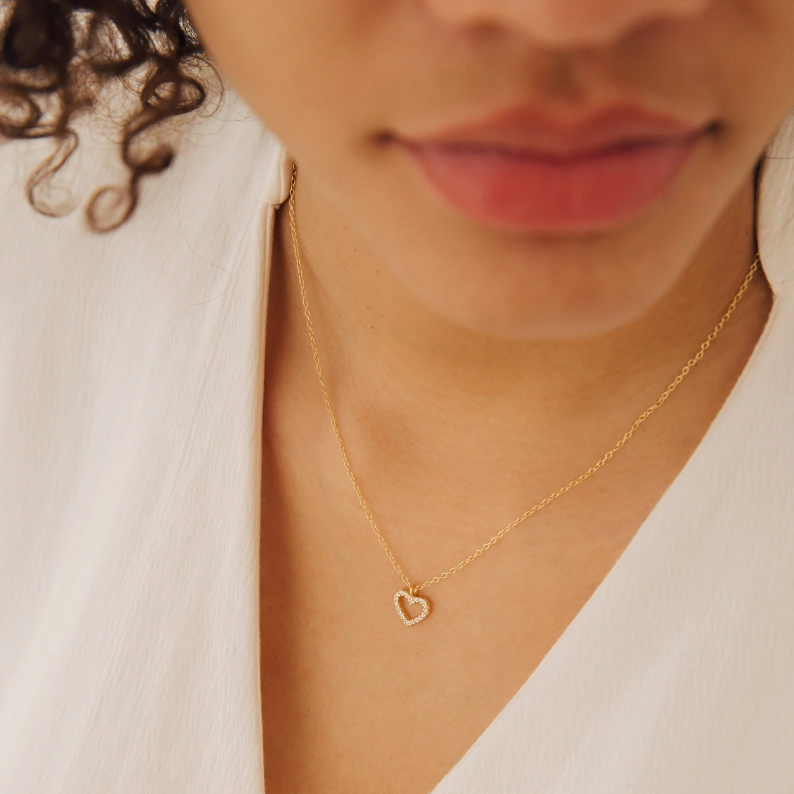 Forever Pave Heart Necklace in 18K Gold - Image 5