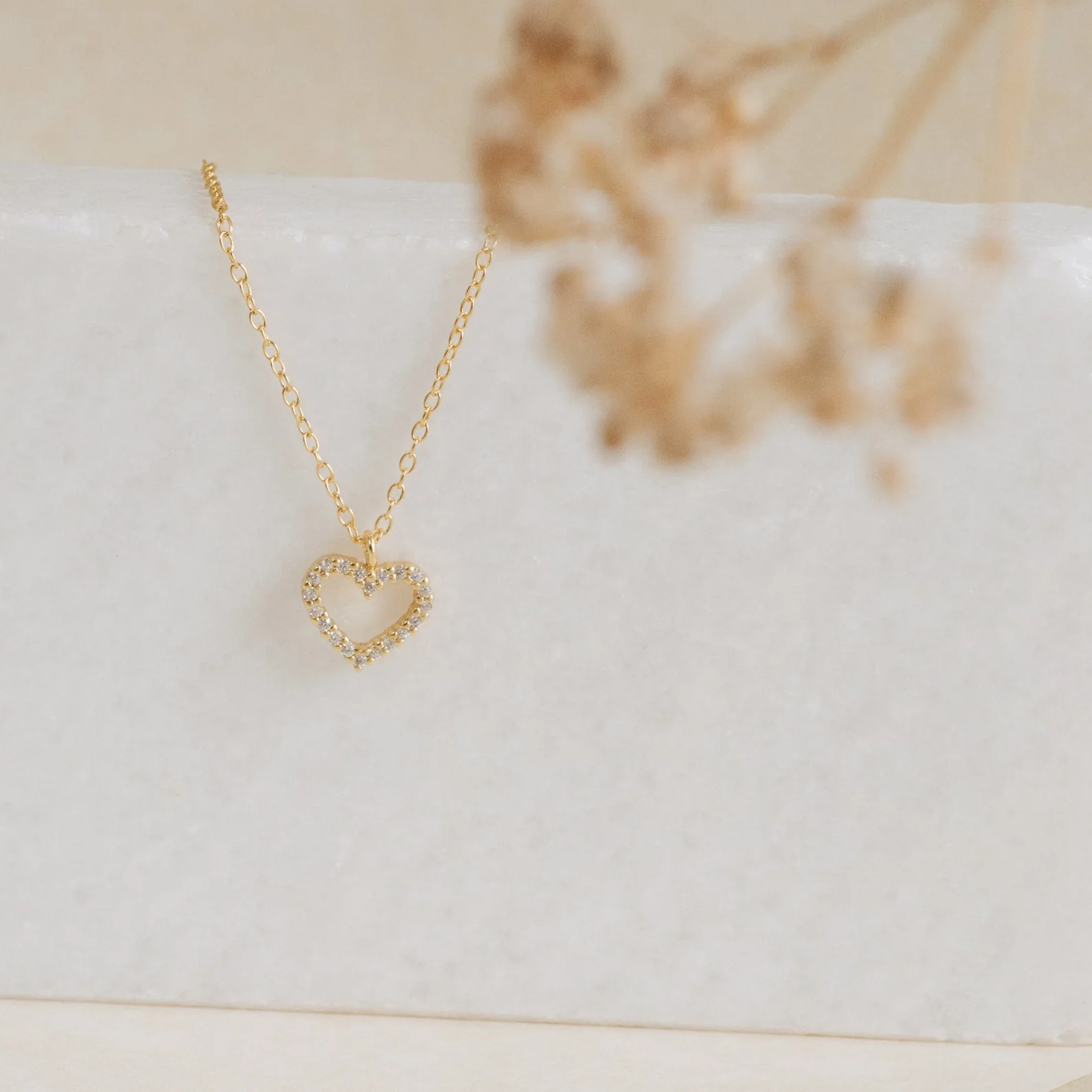Forever Pave Heart Necklace in 18K Gold - Image 6