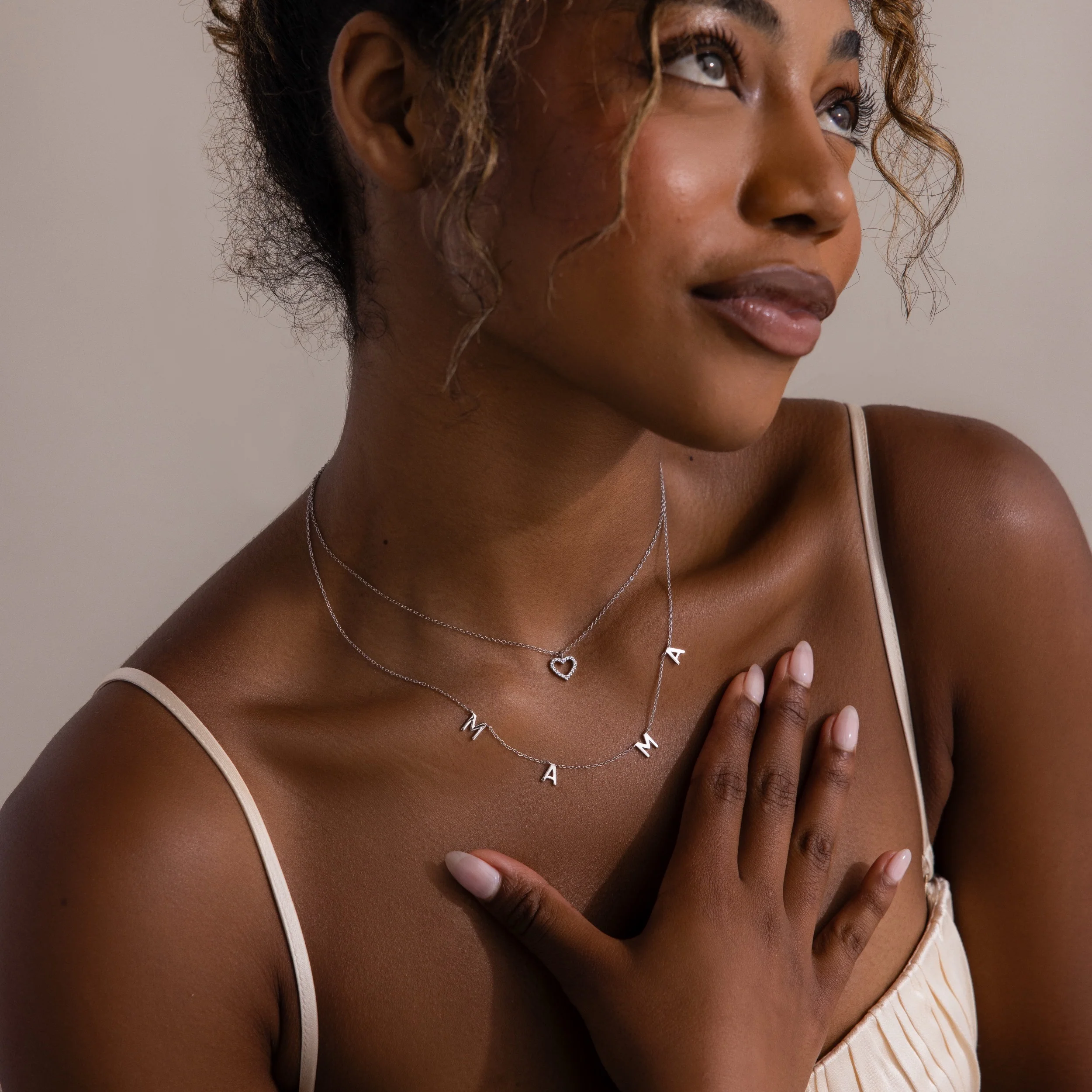 Forever Pave Heart Necklace in Silver - Image 6