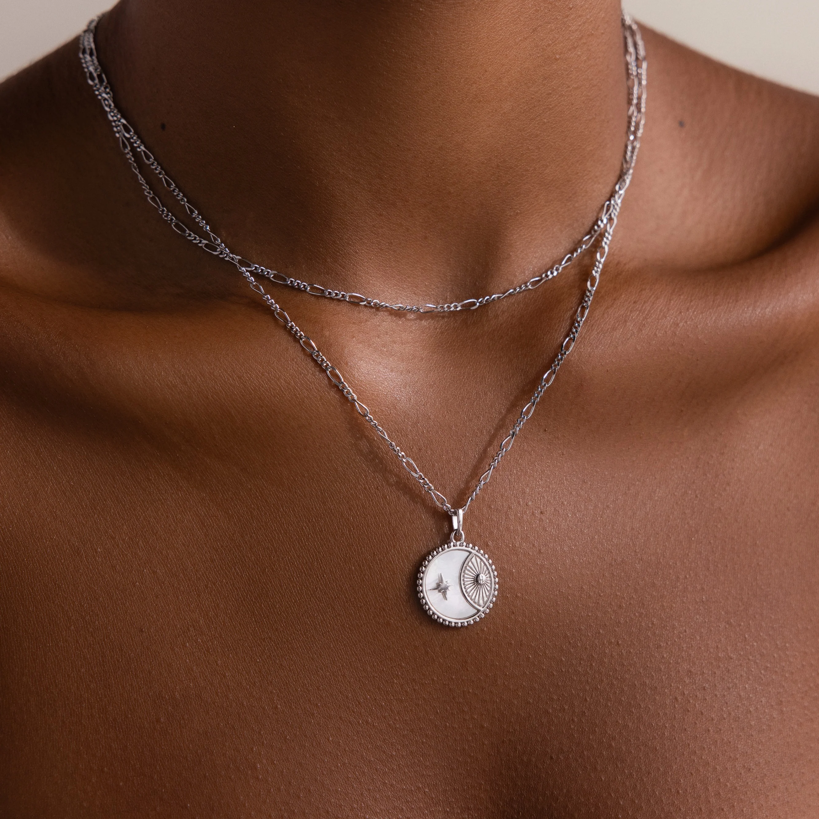Gabi Coin Necklace in Silver - Image 7