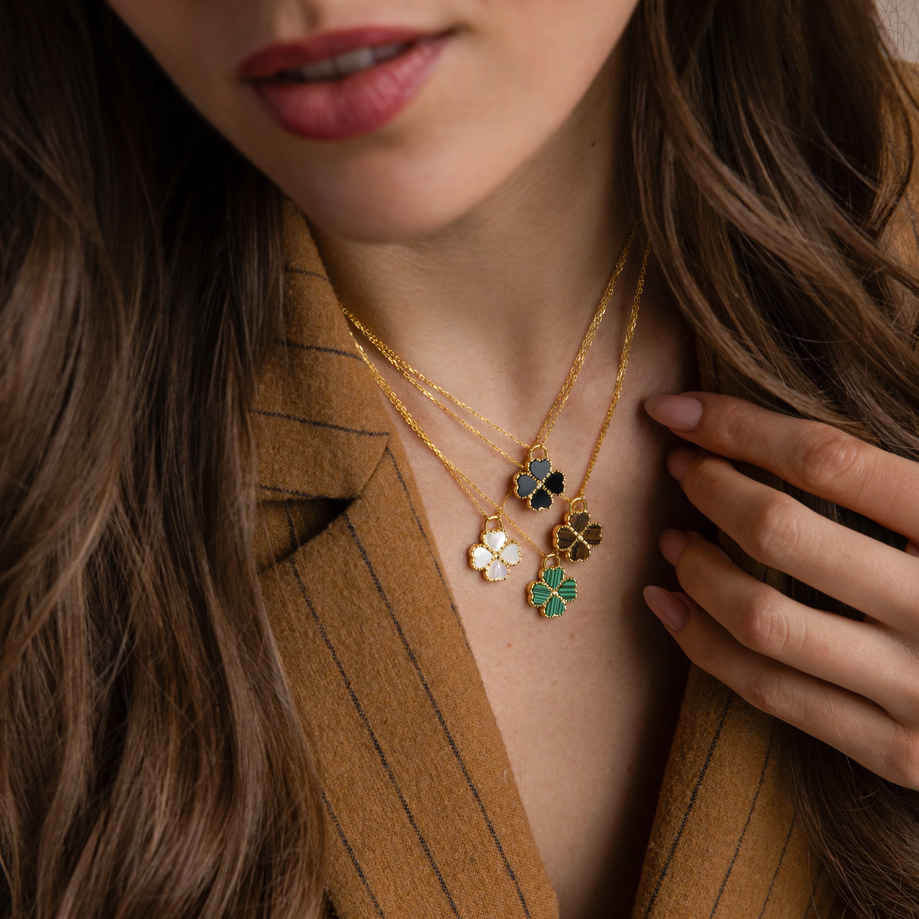 Gemstone Clover Necklace - Image 6