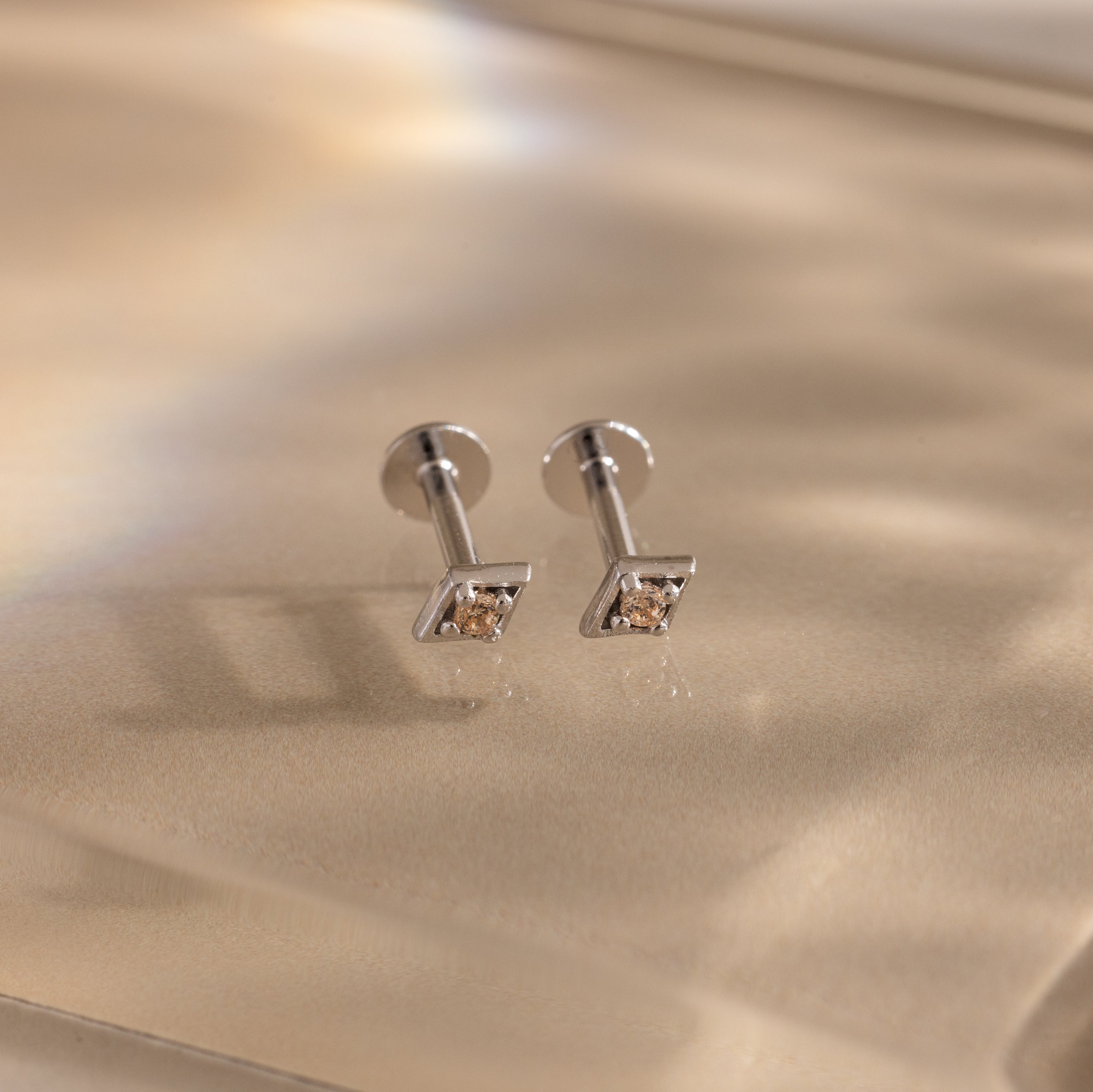 Geometric Topaz Flat Back Studs