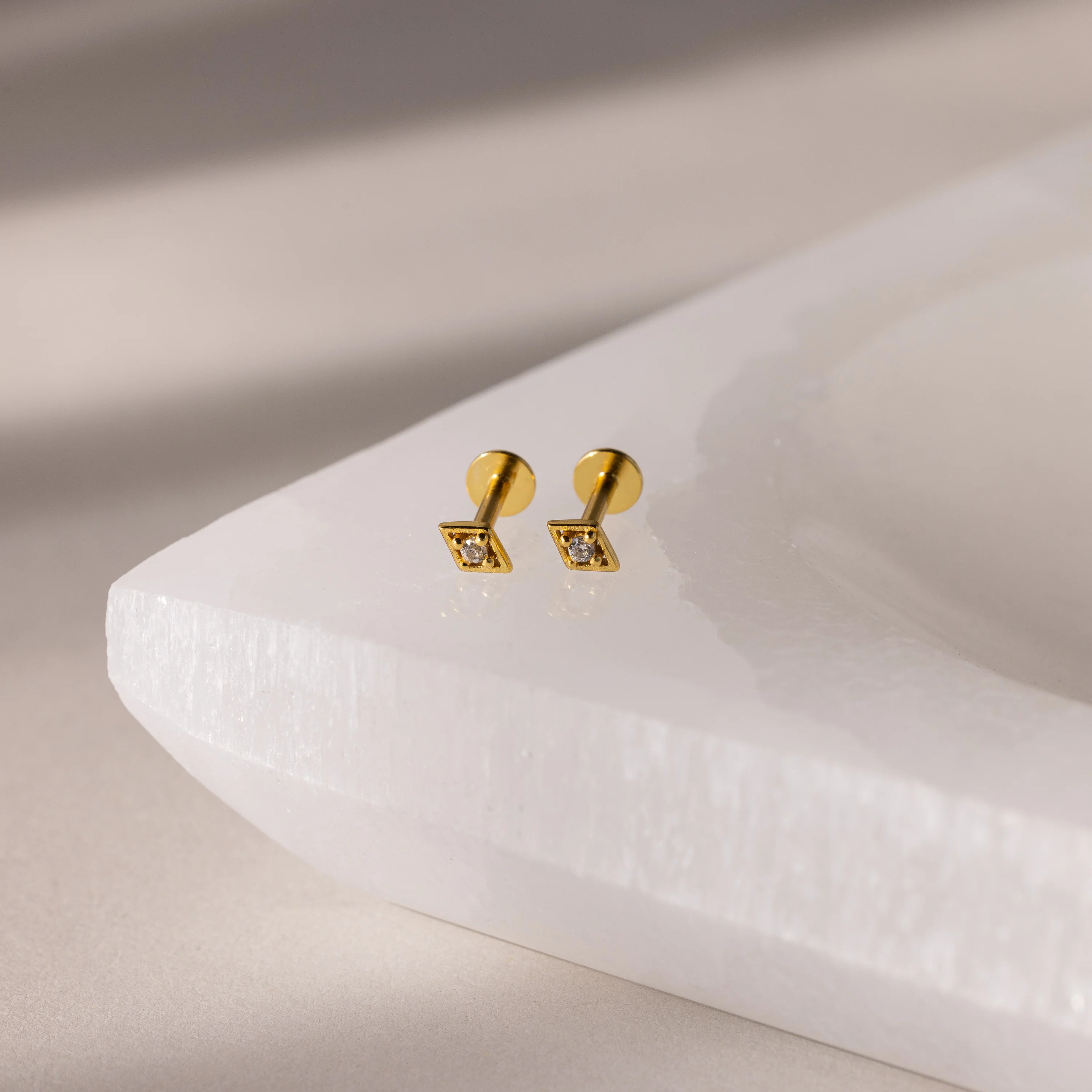 Geometric Diamond Flat Back Studs