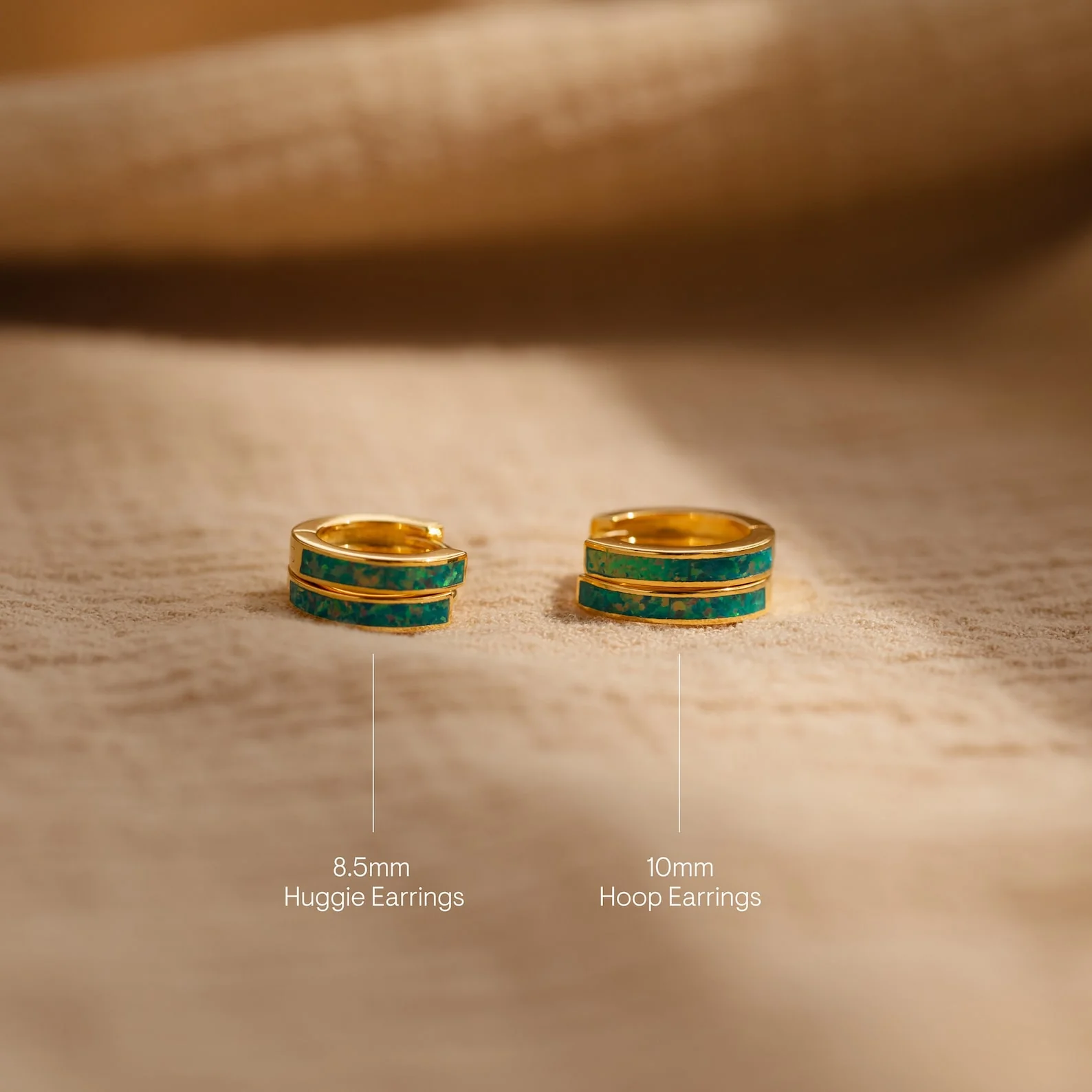 Green Opal Inlay Hoops - Image 7