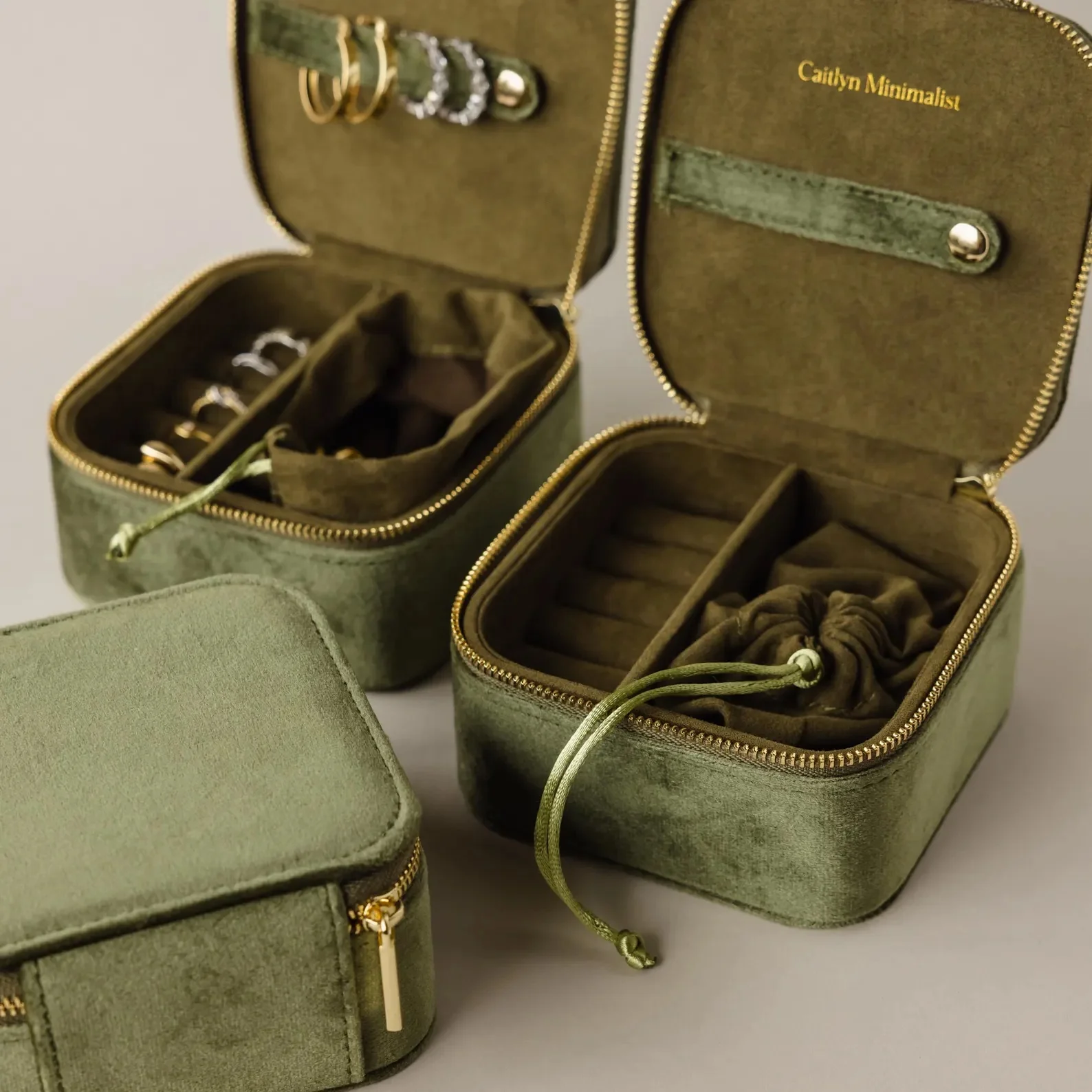 Green Velvet Jewelry Box - Image 7