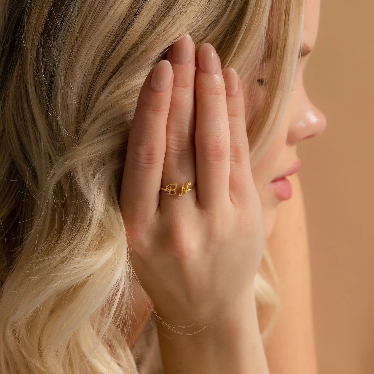 Hallie Duo Initial Ring - Image 4