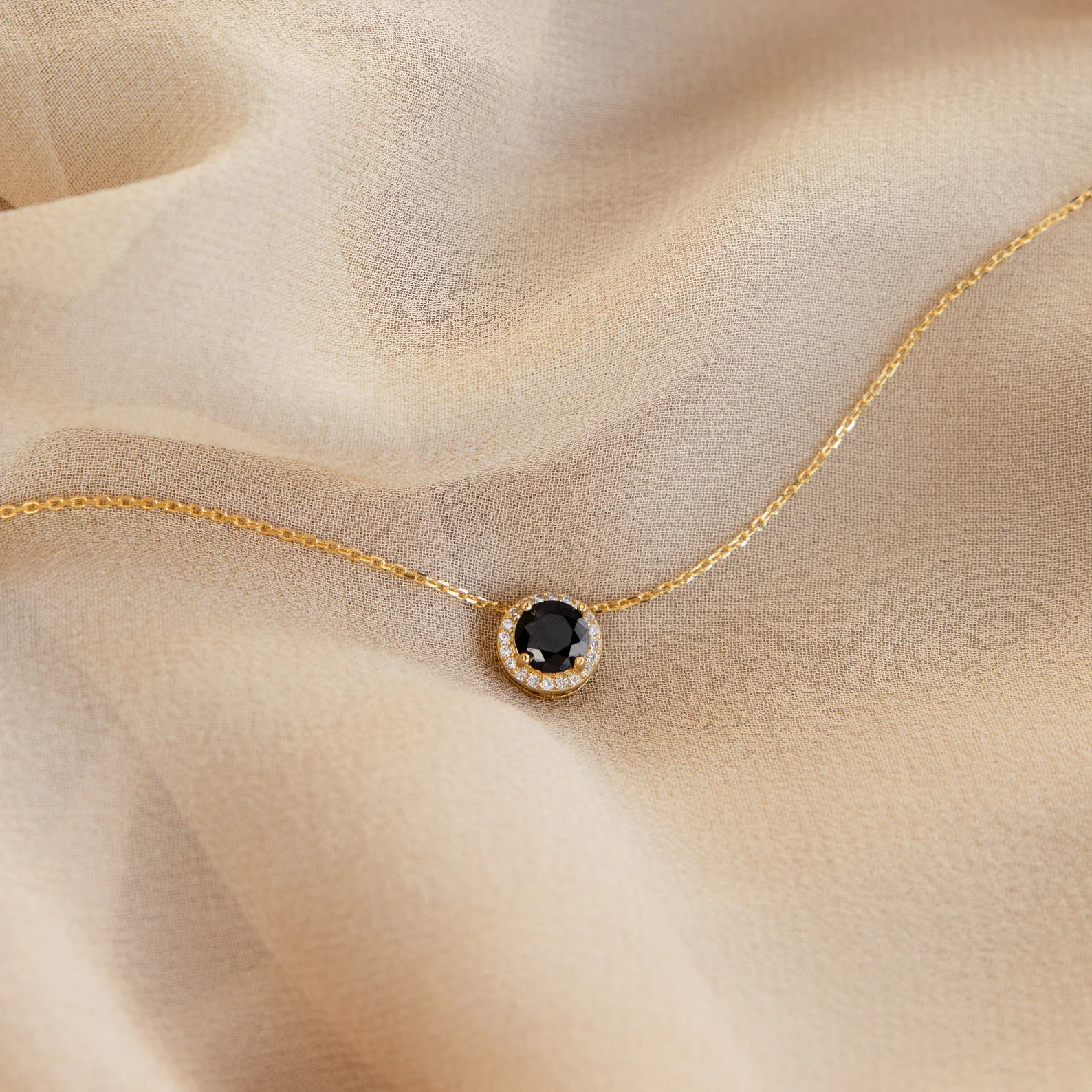 Halo Birthstone Necklace - Image 3