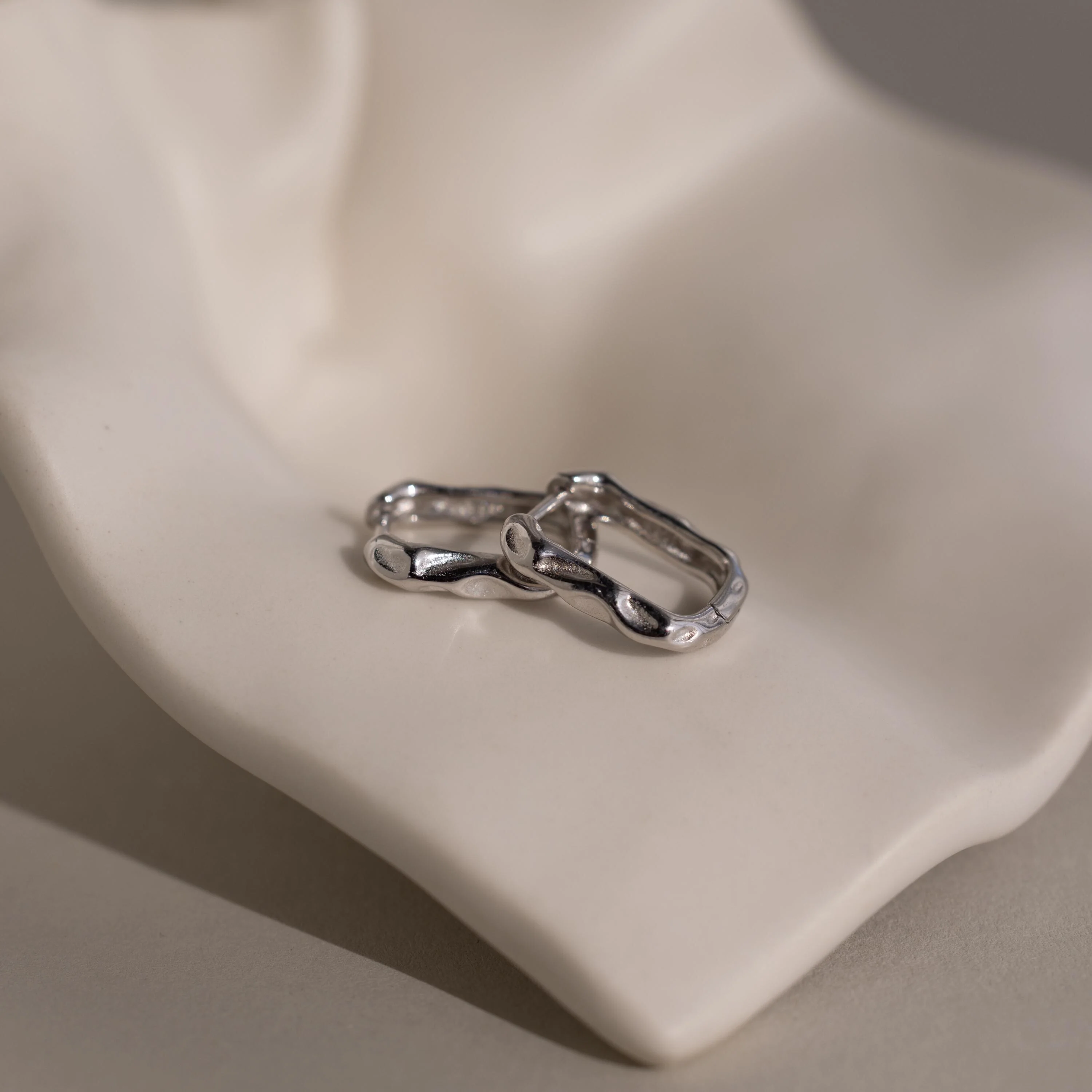 Hammered Rectangle Hoops - Image 5